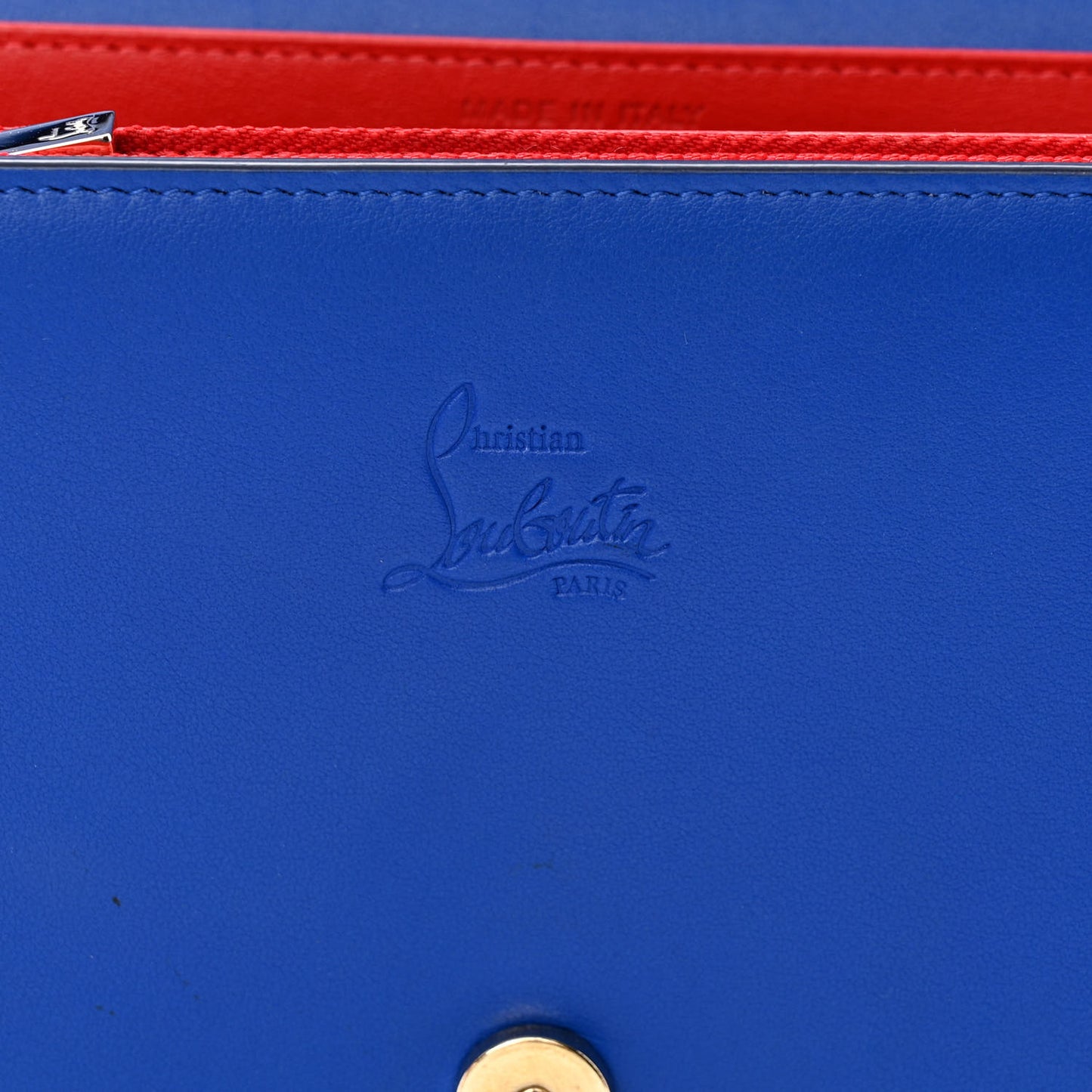 Calfskin Spikes Paloma Clutch Blue
