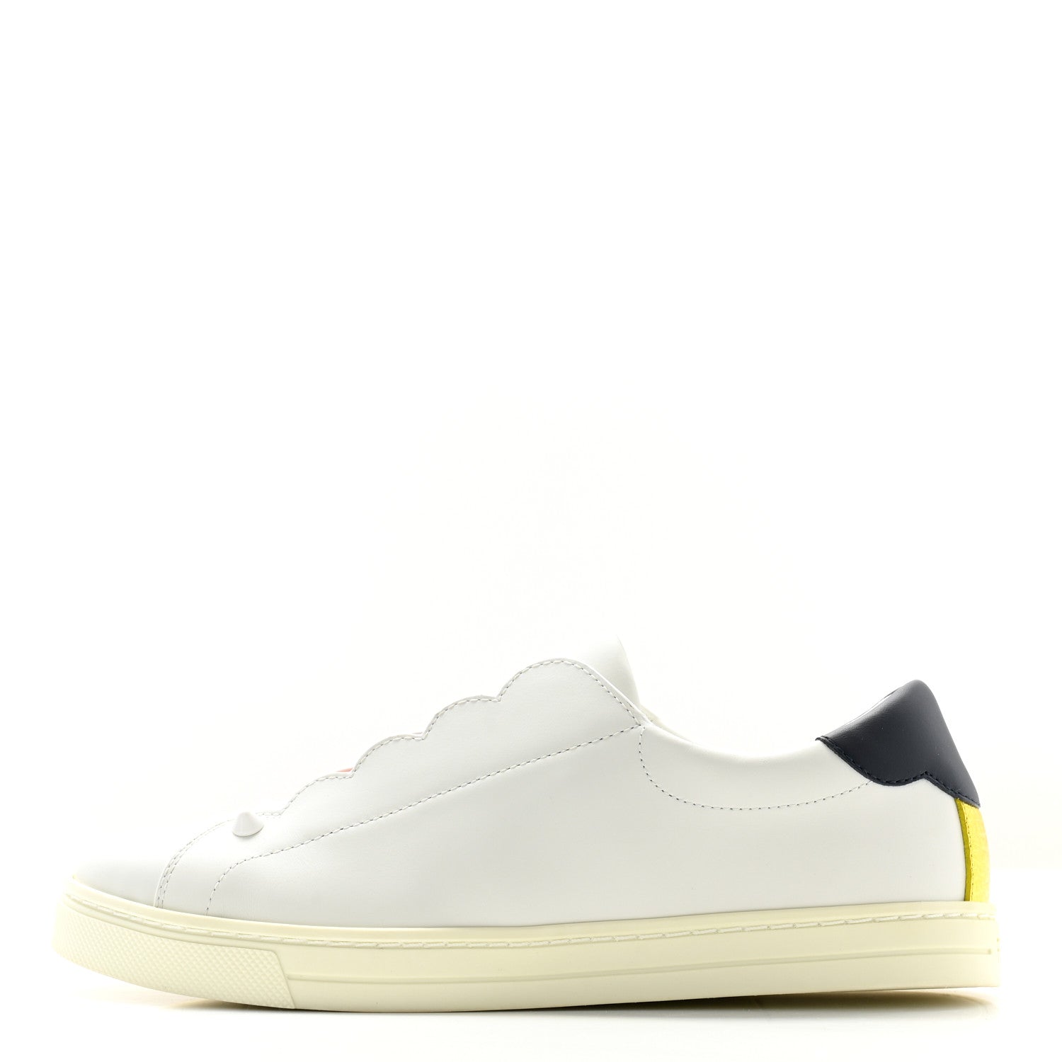 Fendi Vitello Rockoclick Slip On Sneakers 35 White  display picture 2