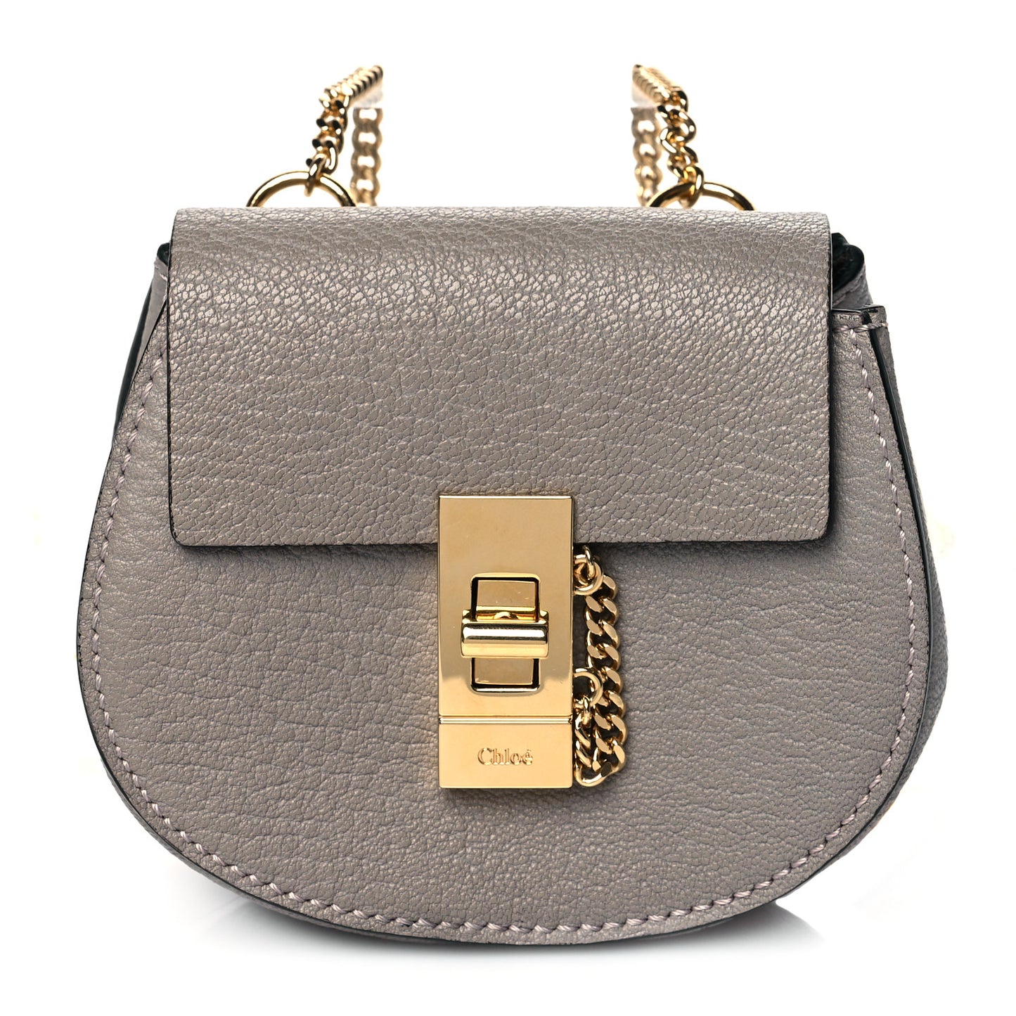 Grained Lambskin Mini Drew Crossbody Backpack Motty Grey