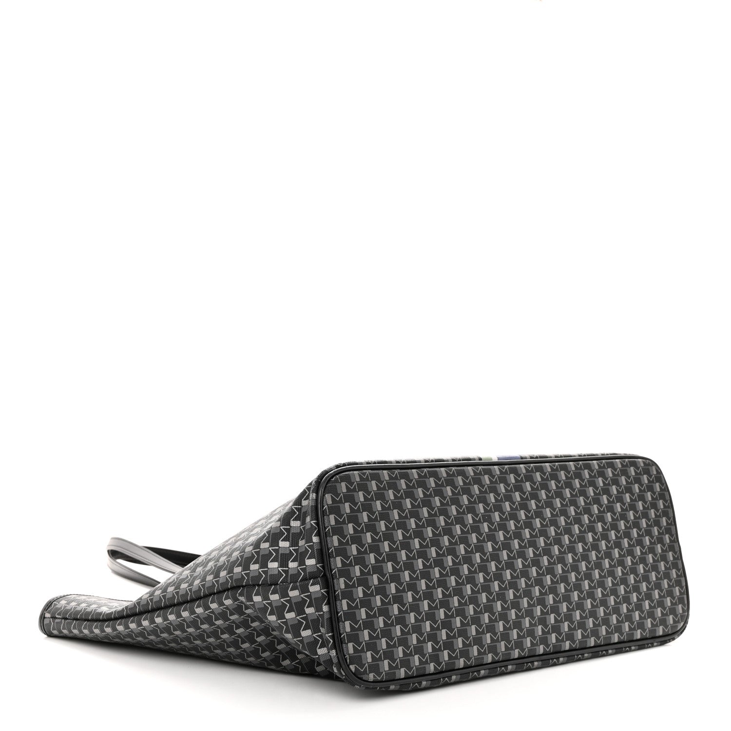 Moynat Grained Calfskin Canvas 1920 Oh! Tote Ruban GM Carbon Silver 4 of 10