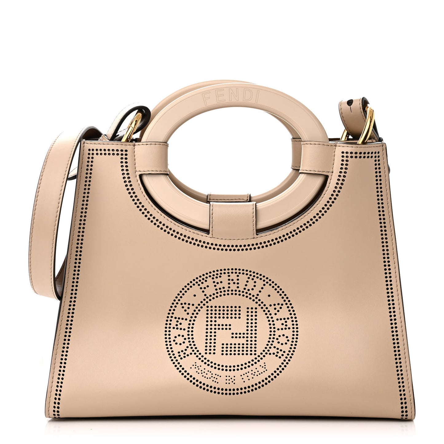 Vitello Liberty Plexiglass Stamp Patch Perforated Small Runaway Shopper Tote Nuvola