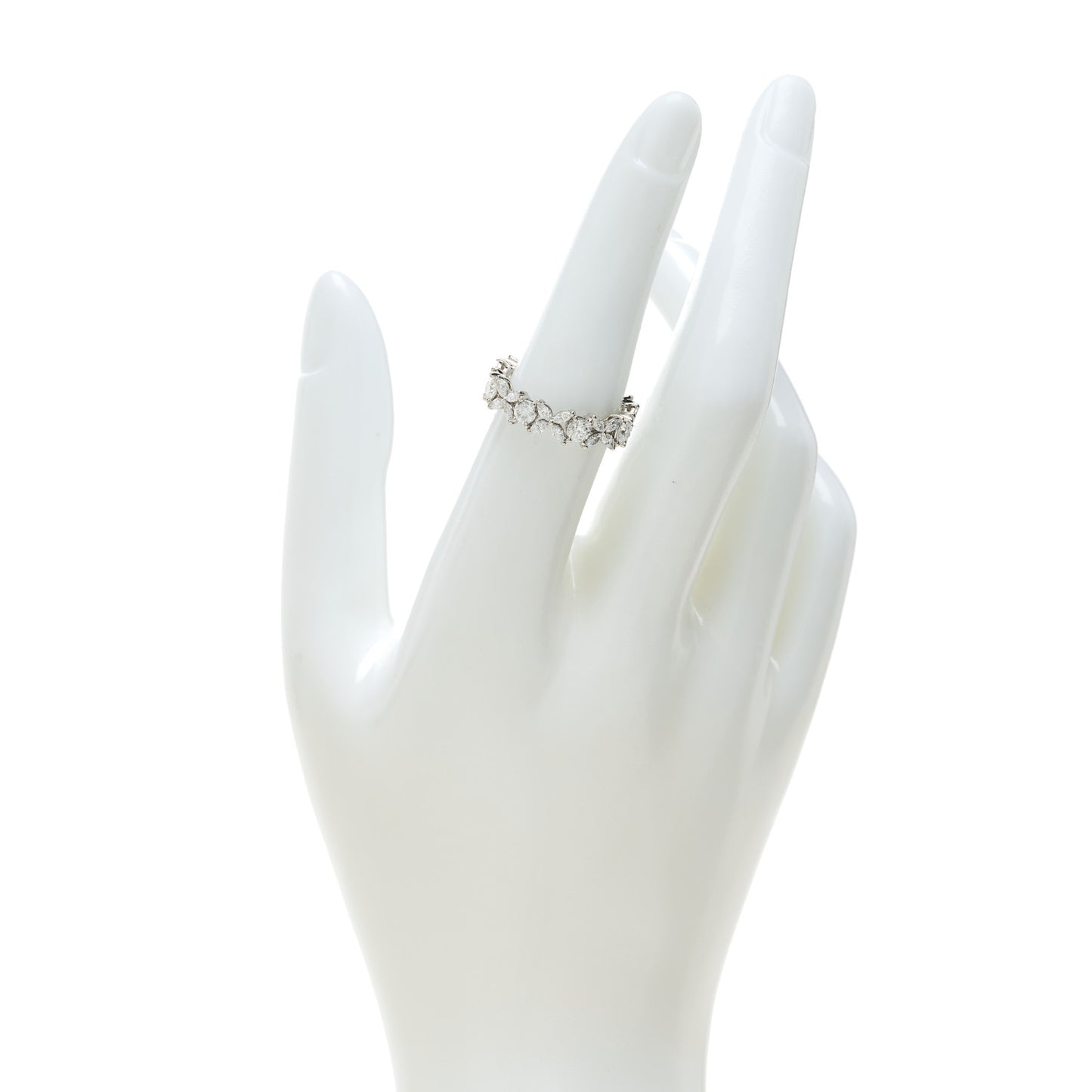 Platinum Diamond Victoria Alternating Band Ring 53 6.25