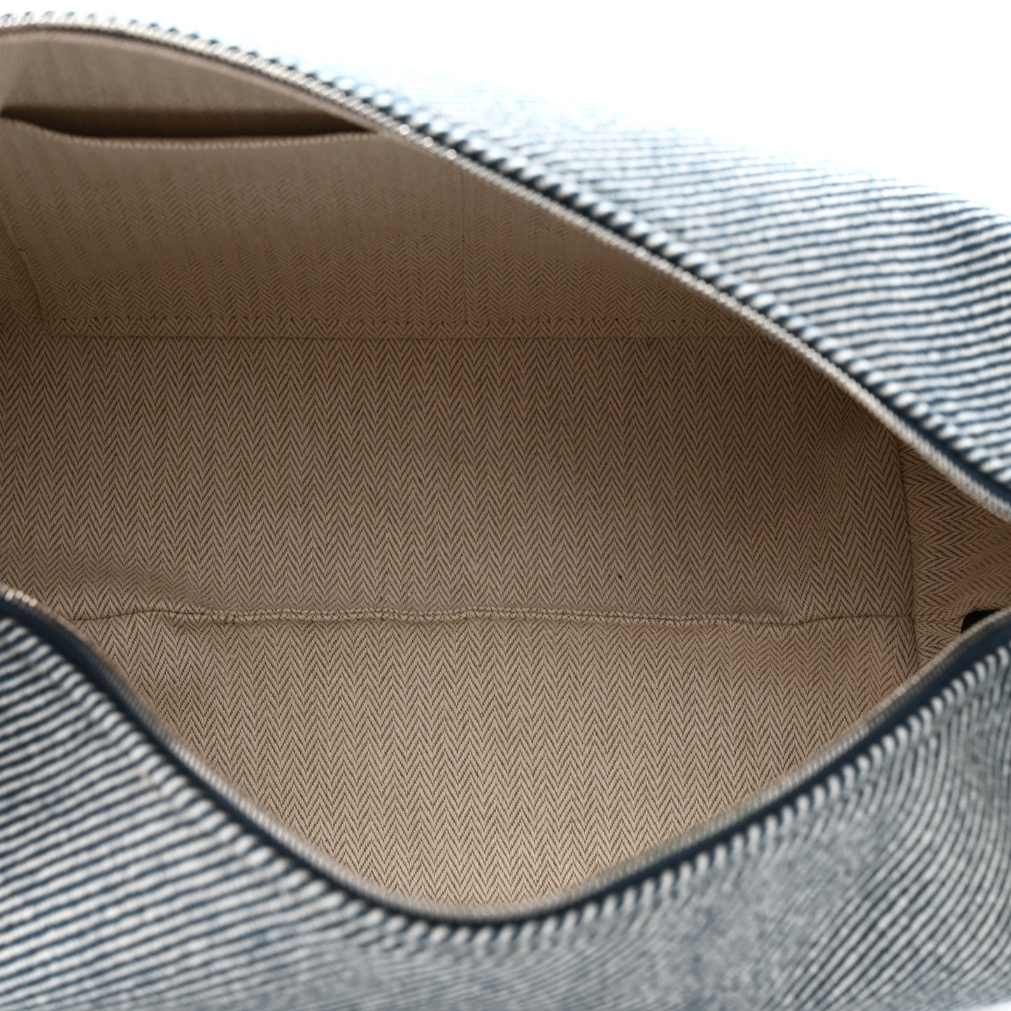 Wool Large Bride-A-Brac H Natte Pouch Bleu Abysse