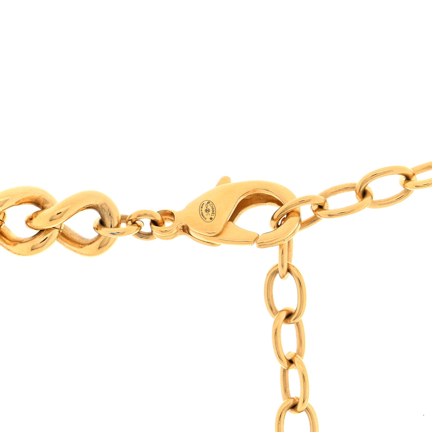 Metal Enamel CC ID Choker Necklace Gold Black Pink