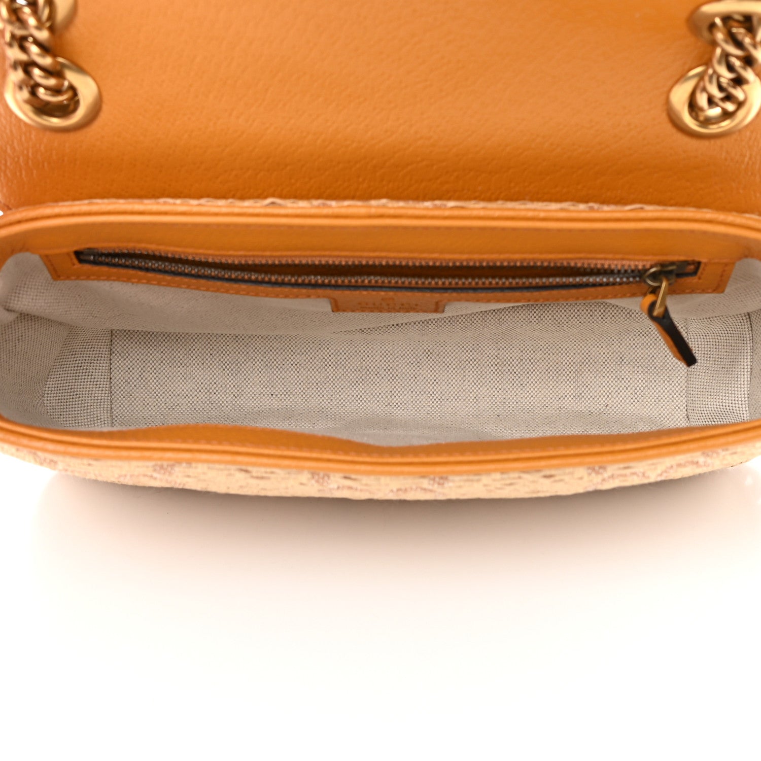 Gucci Raffia GG Monogram Matelasse Small GG Marmont Shoulder Bag Natural Beige Off White Sun Oil 5 of 12