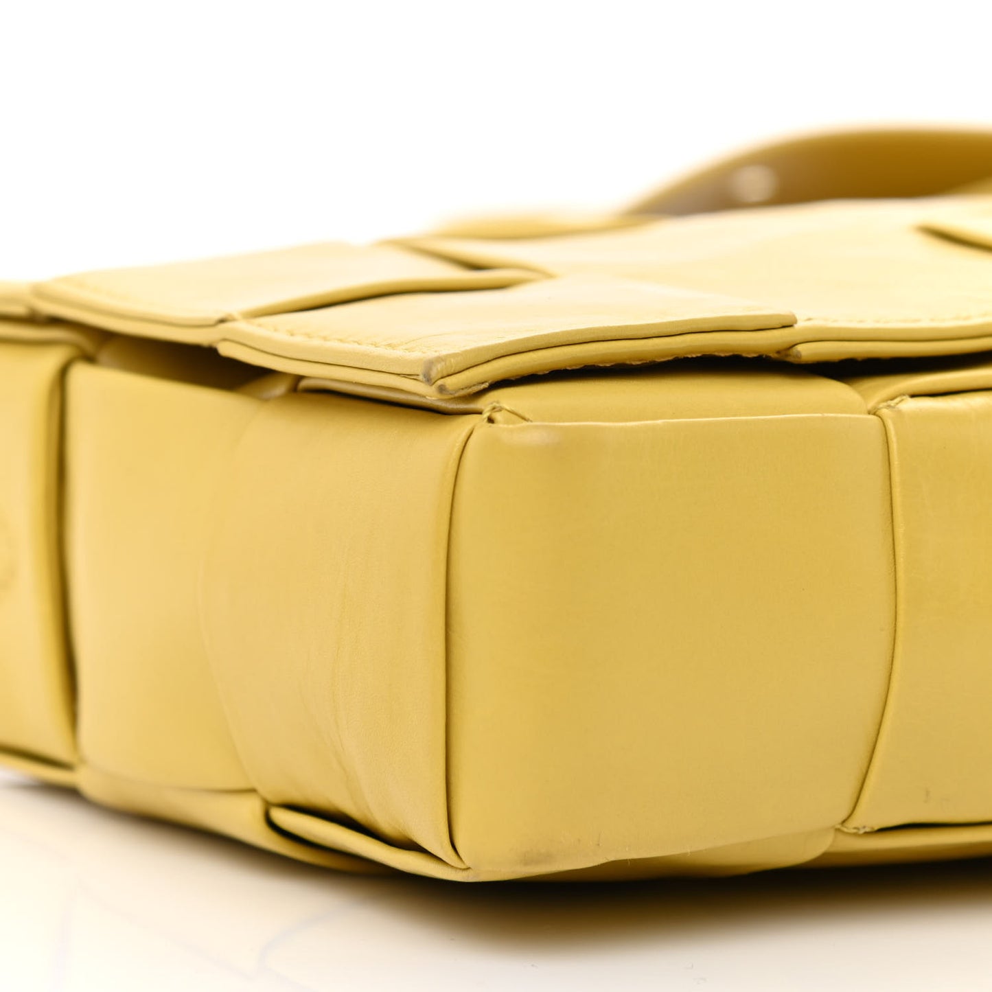 Paper Calfskin Intrecciato Stretch Cassette Buttercup
