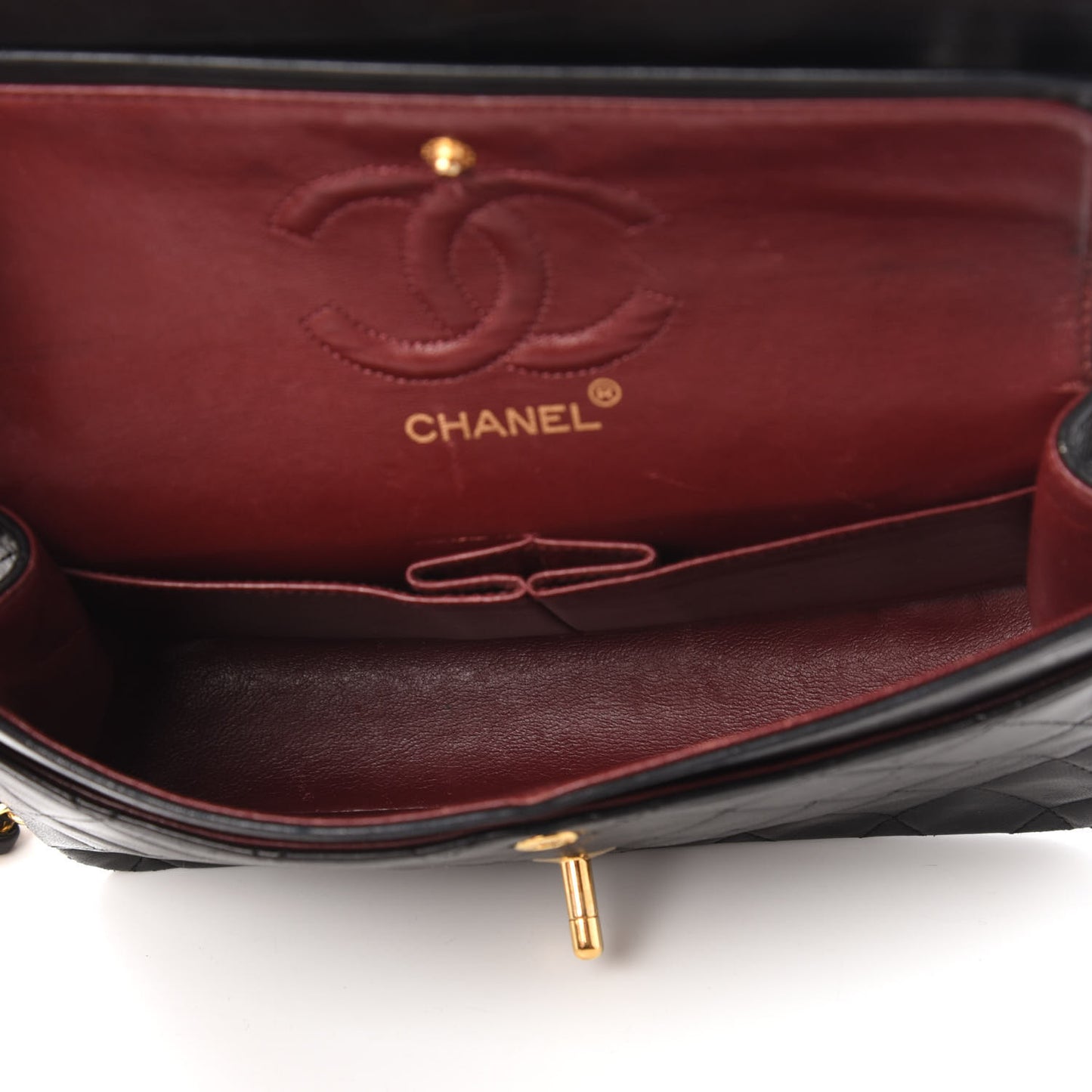 Lambskin Quilted Small Double Flap Black