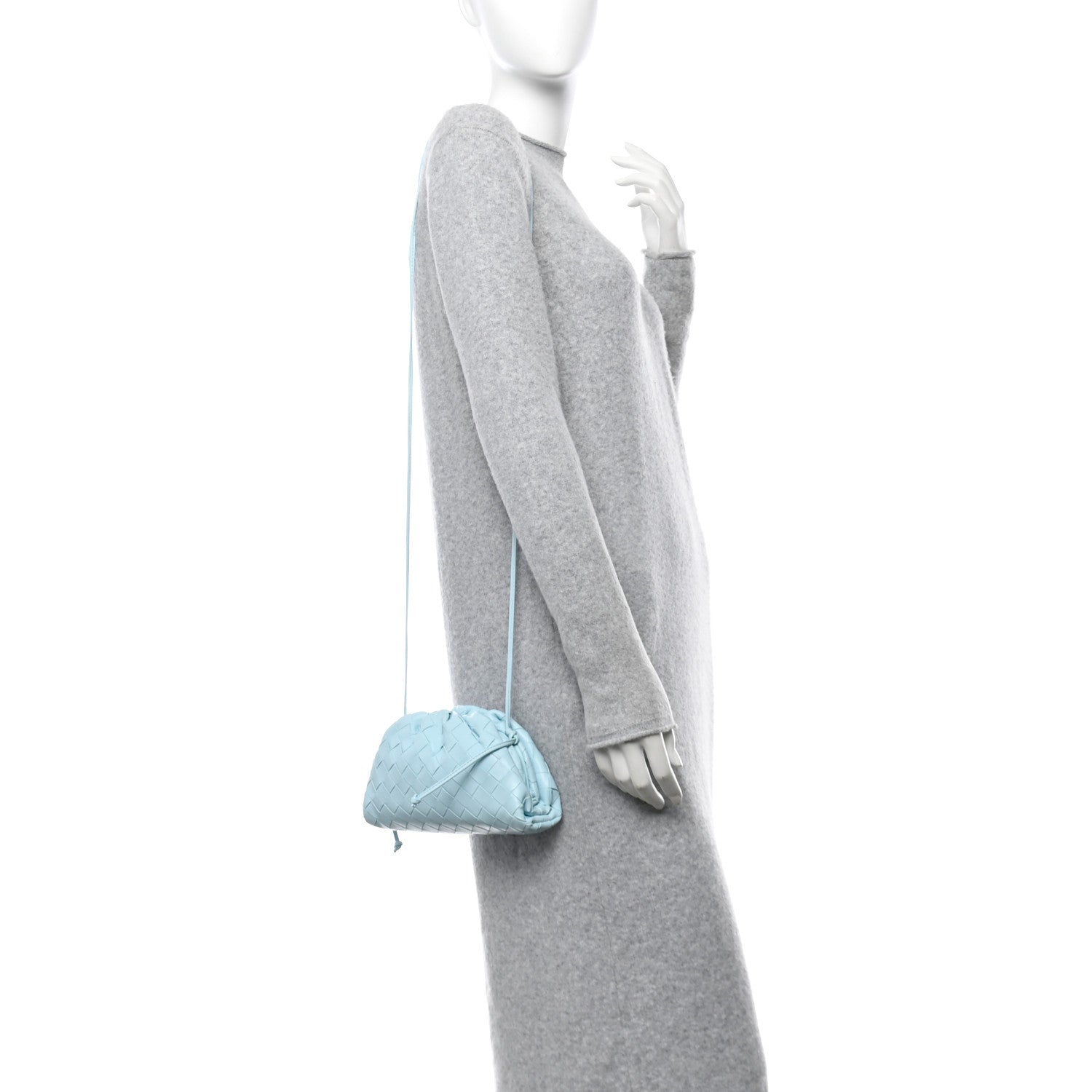 Bottega Veneta Nappa Intrecciato The Mini Pouch Pale Blue 2 of 10