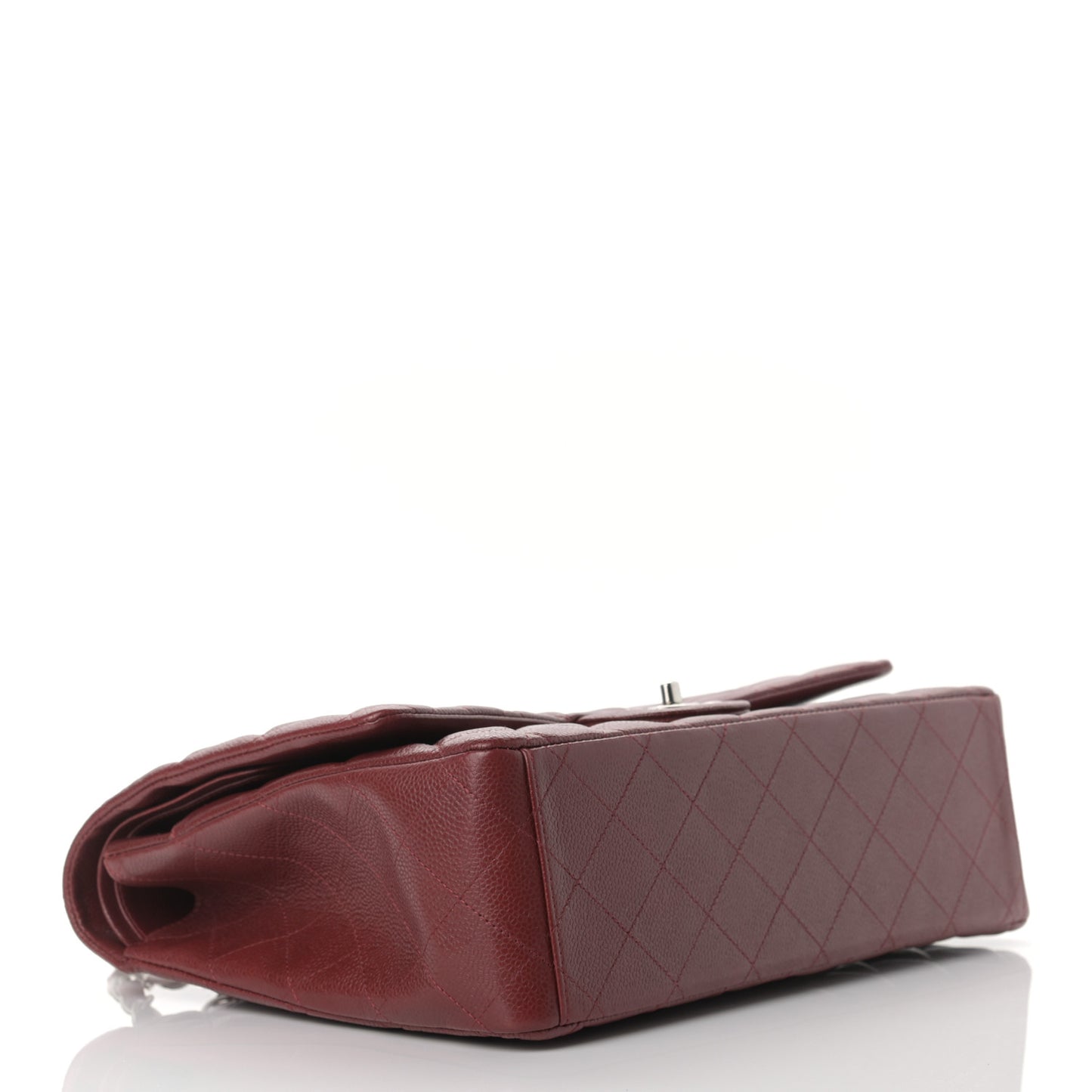 Caviar Quilted Maxi Double Flap Dark Red