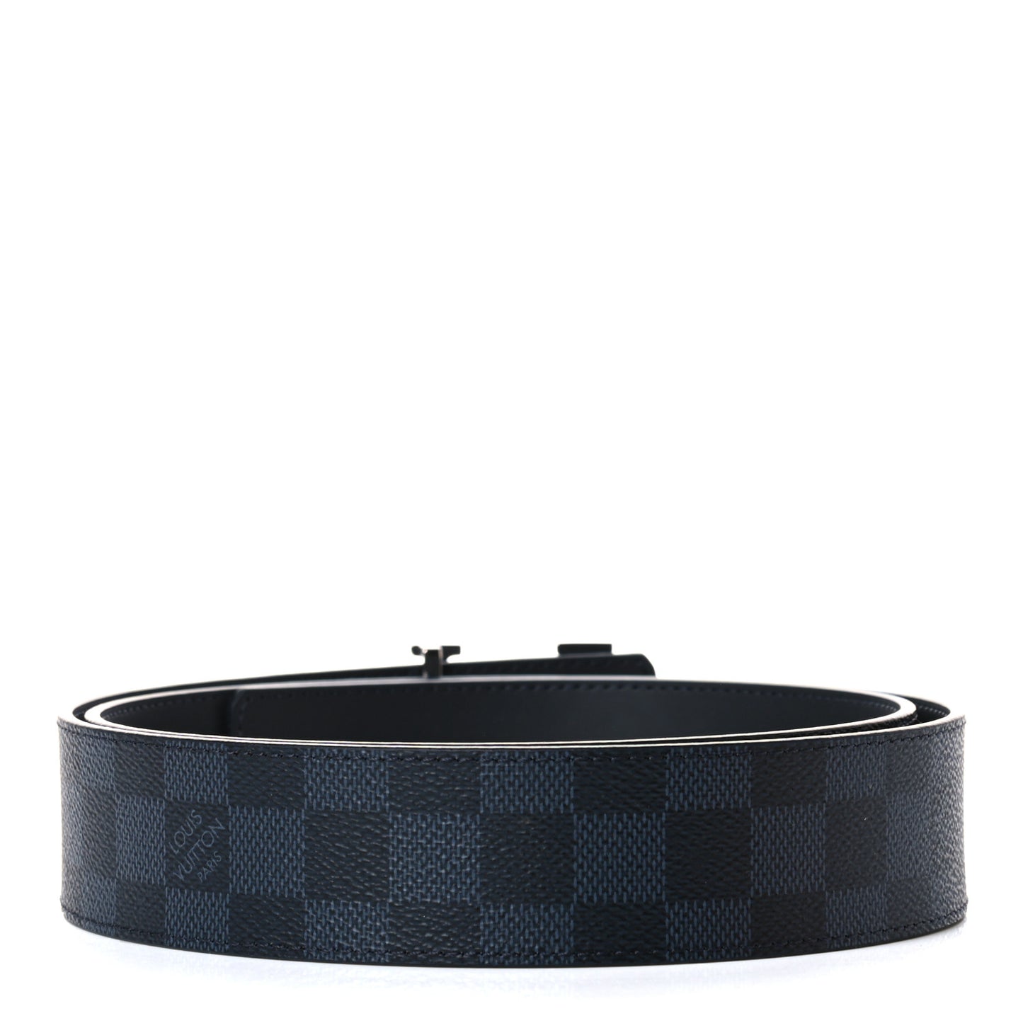 Damier Cobalt Calfskin 40mm LV Initiales Reversible Belt 100 40 Black