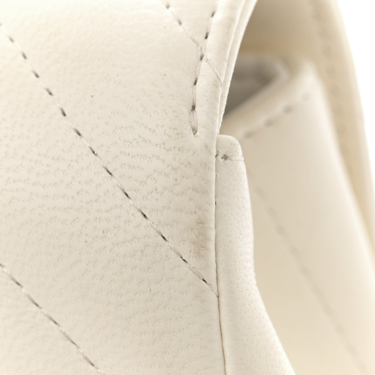 Lambskin Chevron Quilted Mini Rectangular Flap White