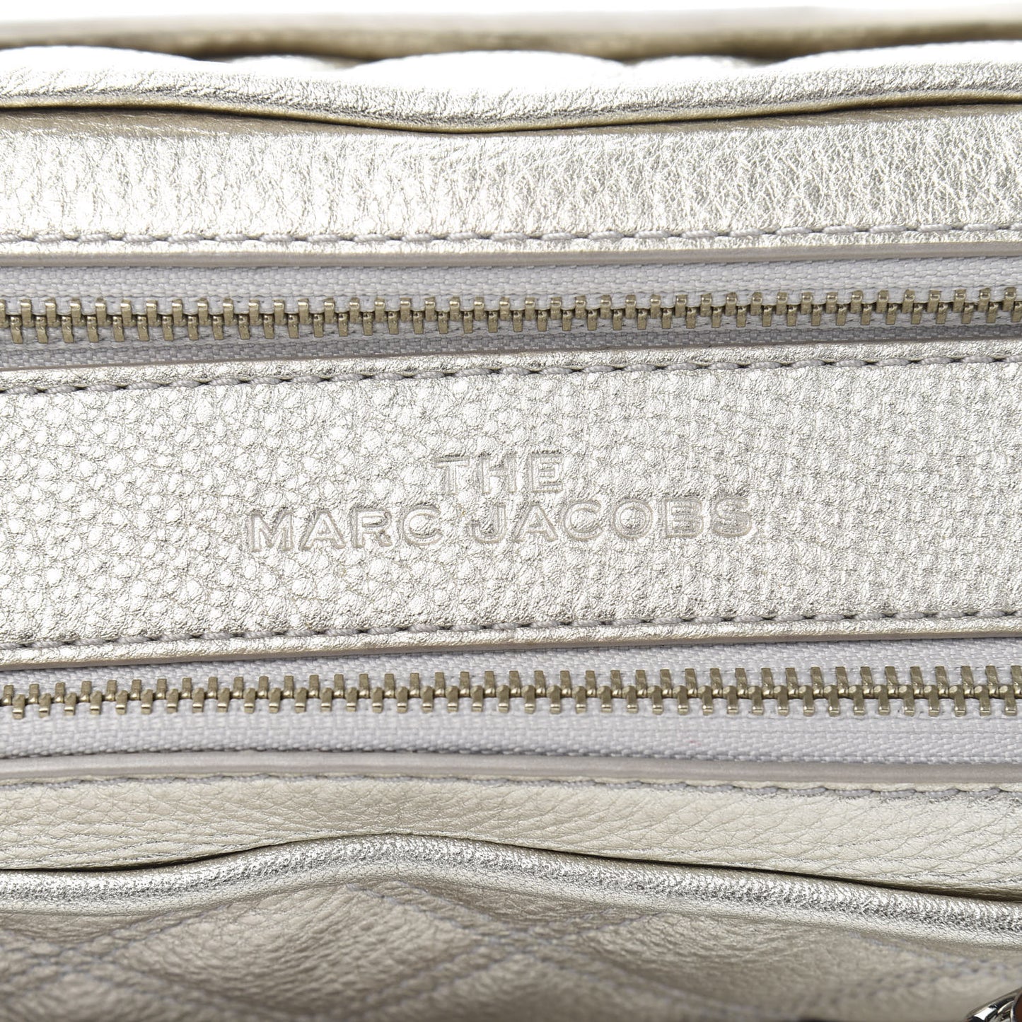 Metallic Grained Calfskin Quilted Double Stitched The Status Shoulder Bag Silver