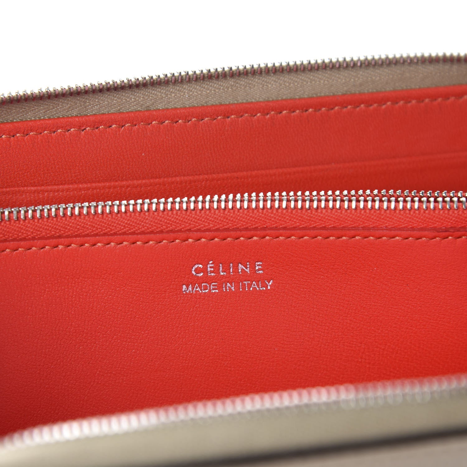 Celine Grained Calfskin Large Zip Around Multifunction Wallet Dune 6 of 6