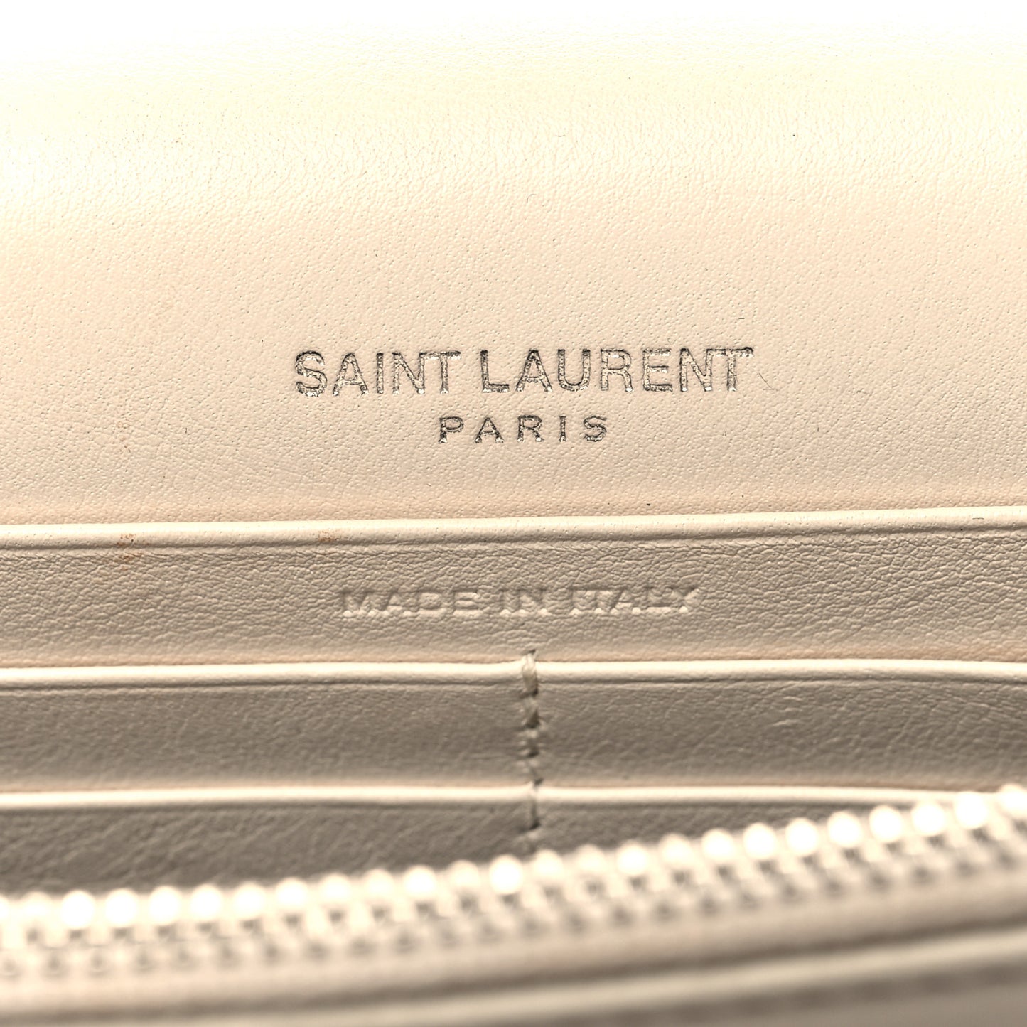 Calfskin Bead Embellished Kate Monogram Tassel Chain Wallet White