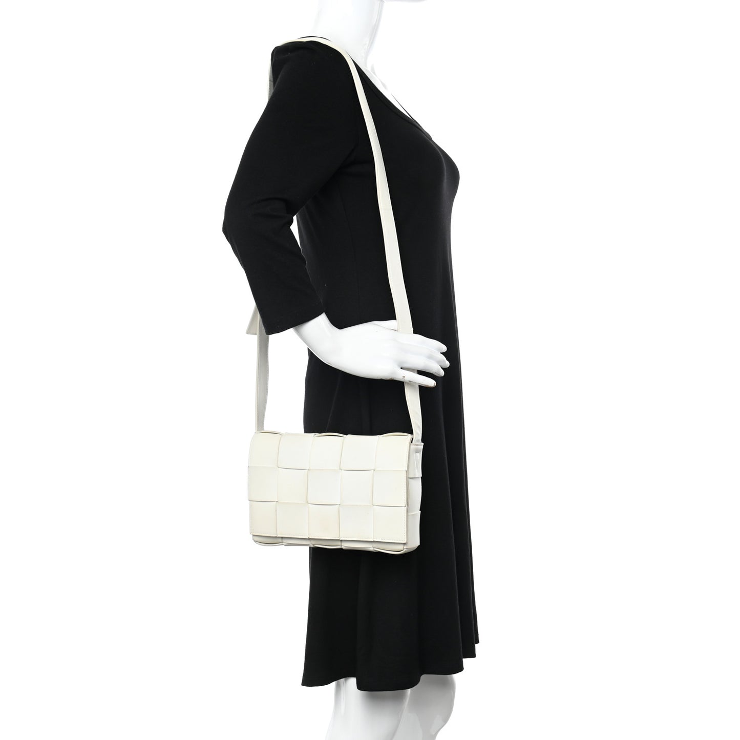 Lambskin Maxi Intrecciato Cassette Crossbody Bag White