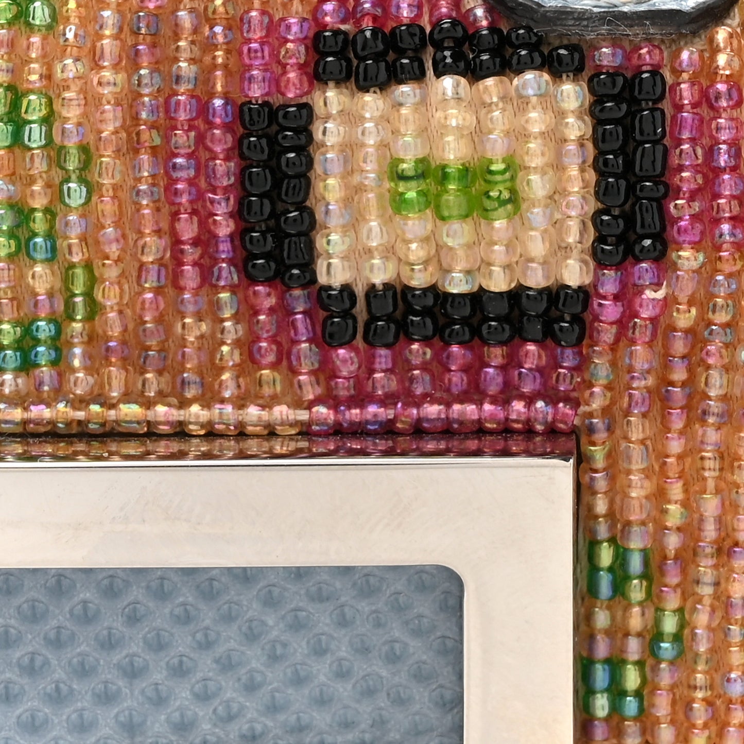 Perline Glass Karung Beaded Nano Maxi Buckle Baguette Charm Multicolor Azzurro Glicine