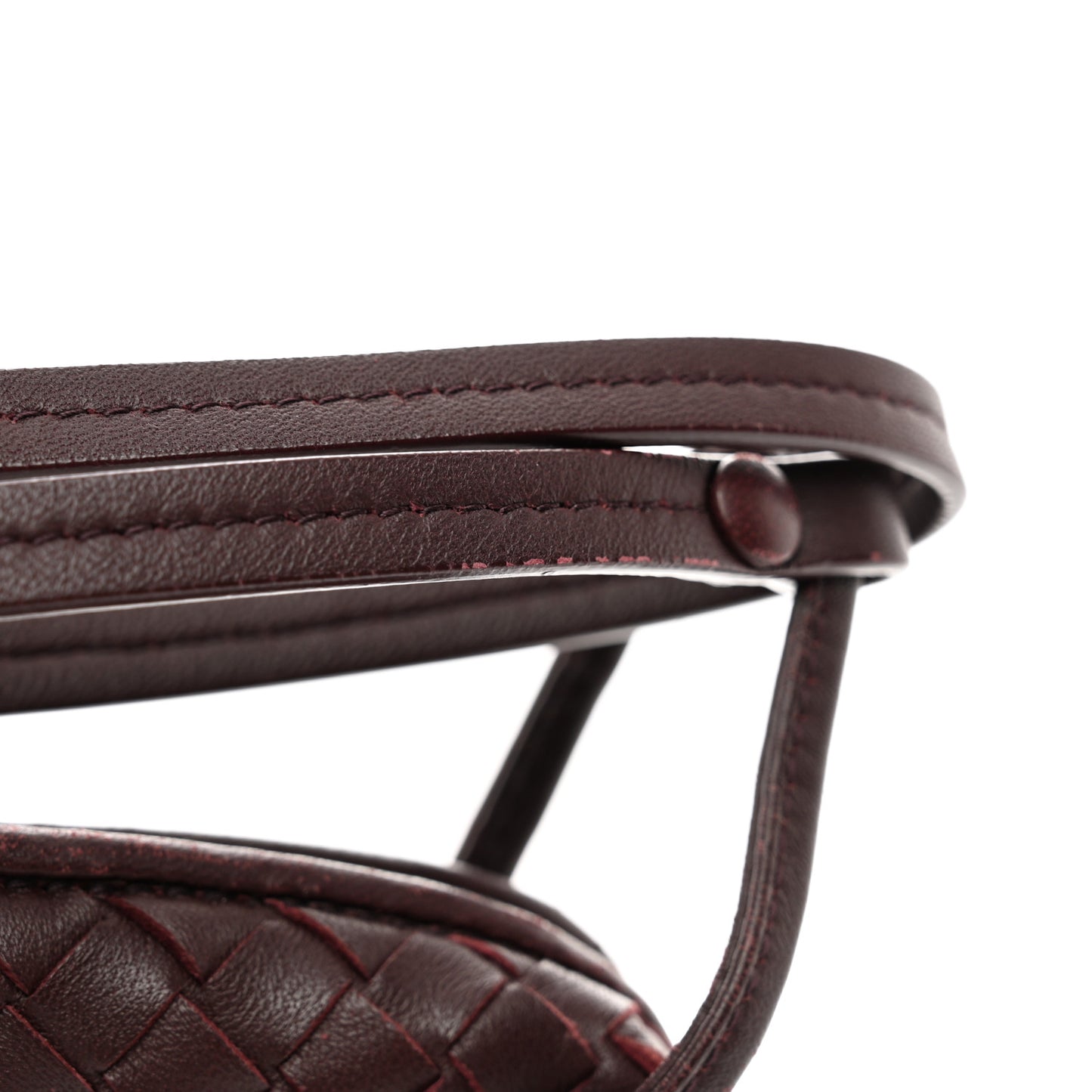 Nappa Intrecciato Nodini Crossbody Messenger Burgundy