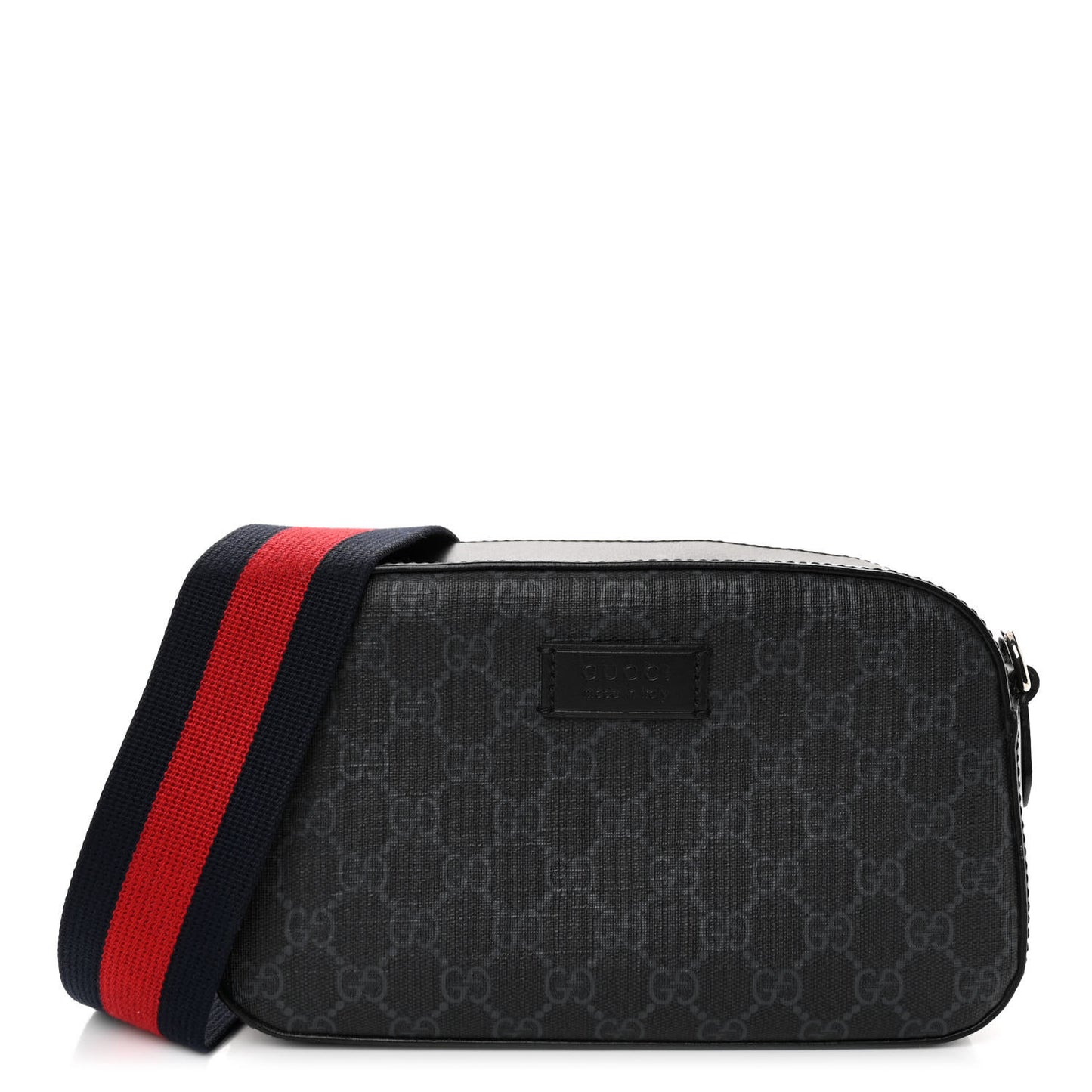 GG Supreme Monogram Web Shoulder Bag Black Grey