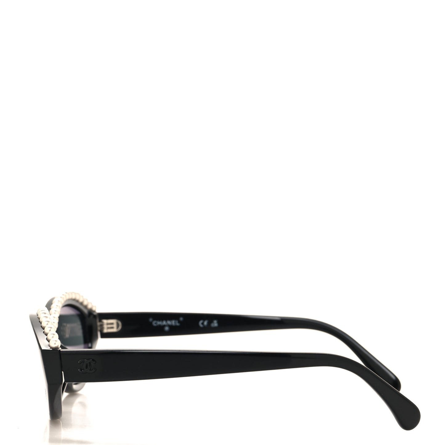 Acetate Pearl Oval Sunglasses 71508 Black