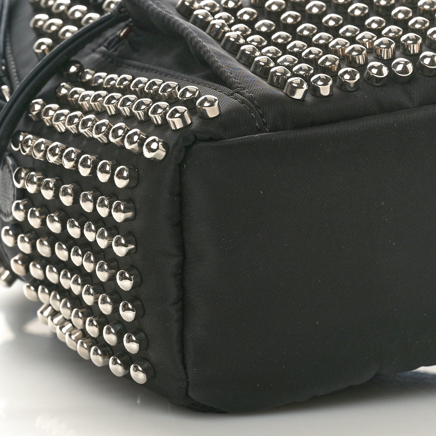 Nylon Vitello Dolce Studded Monster Mini Backpack Black