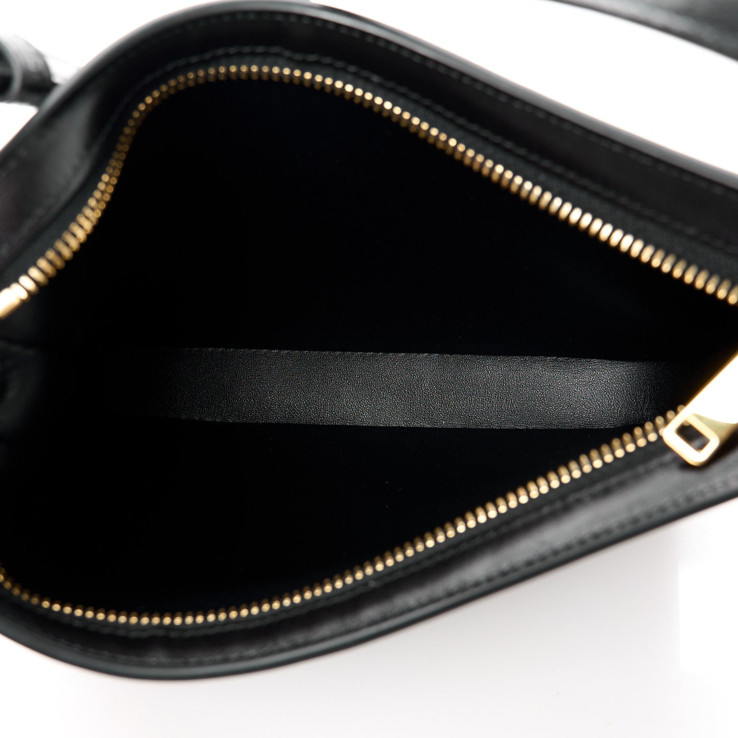 Shiny Calfskin Medium Croque Bag Black