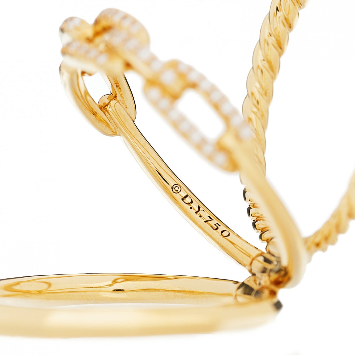 18K Yellow Gold Diamond 9.5mm Stax Three-Row Ring 53 6.25
