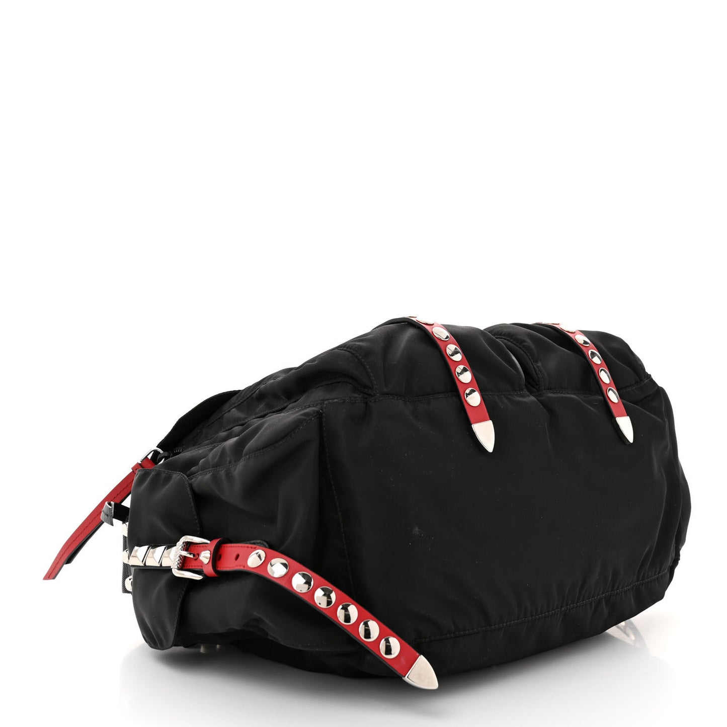 Nylon New Vela Studded Messenger Black Fuoco