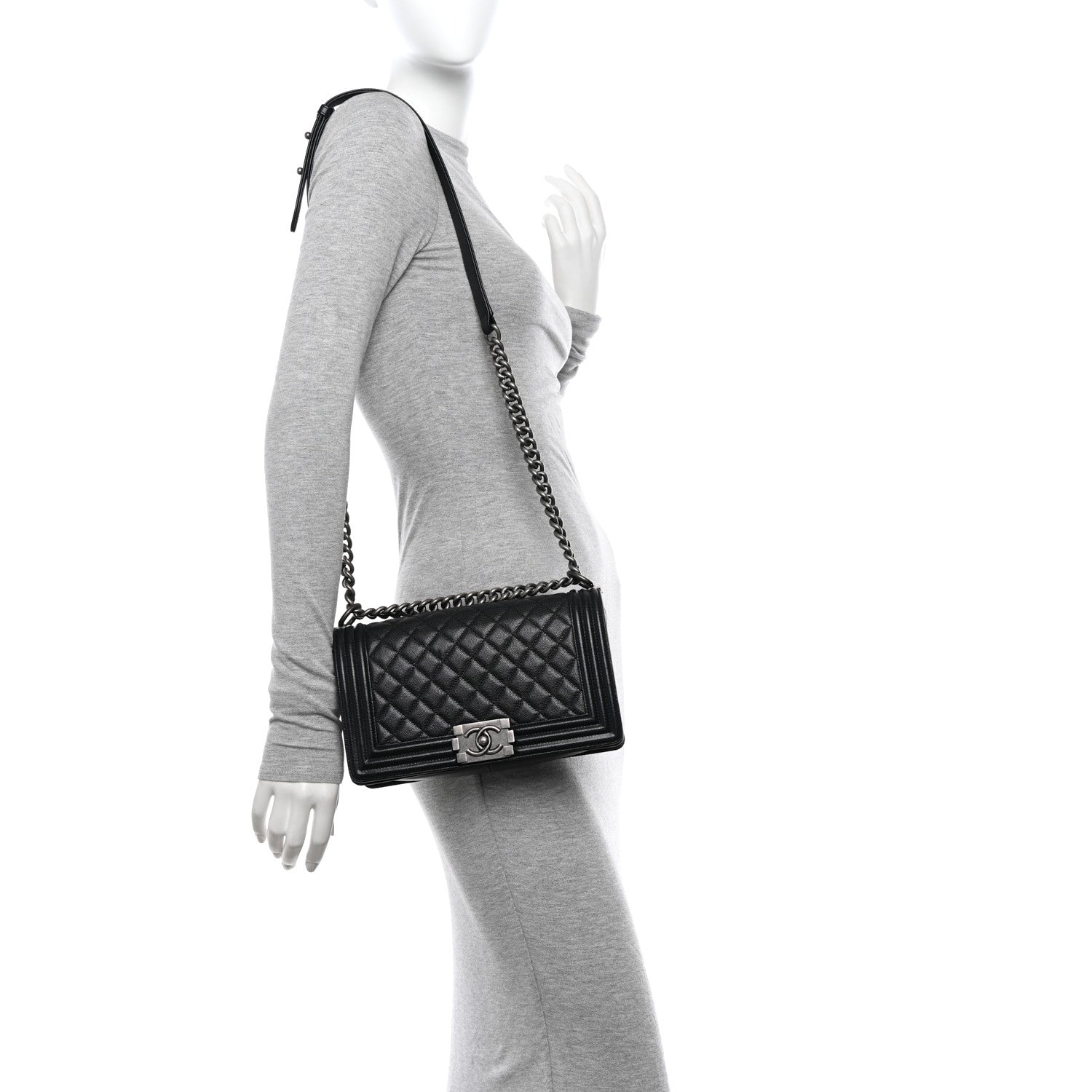 Chanel Caviar Quilted Medium Boy Flap Black 2 of 13