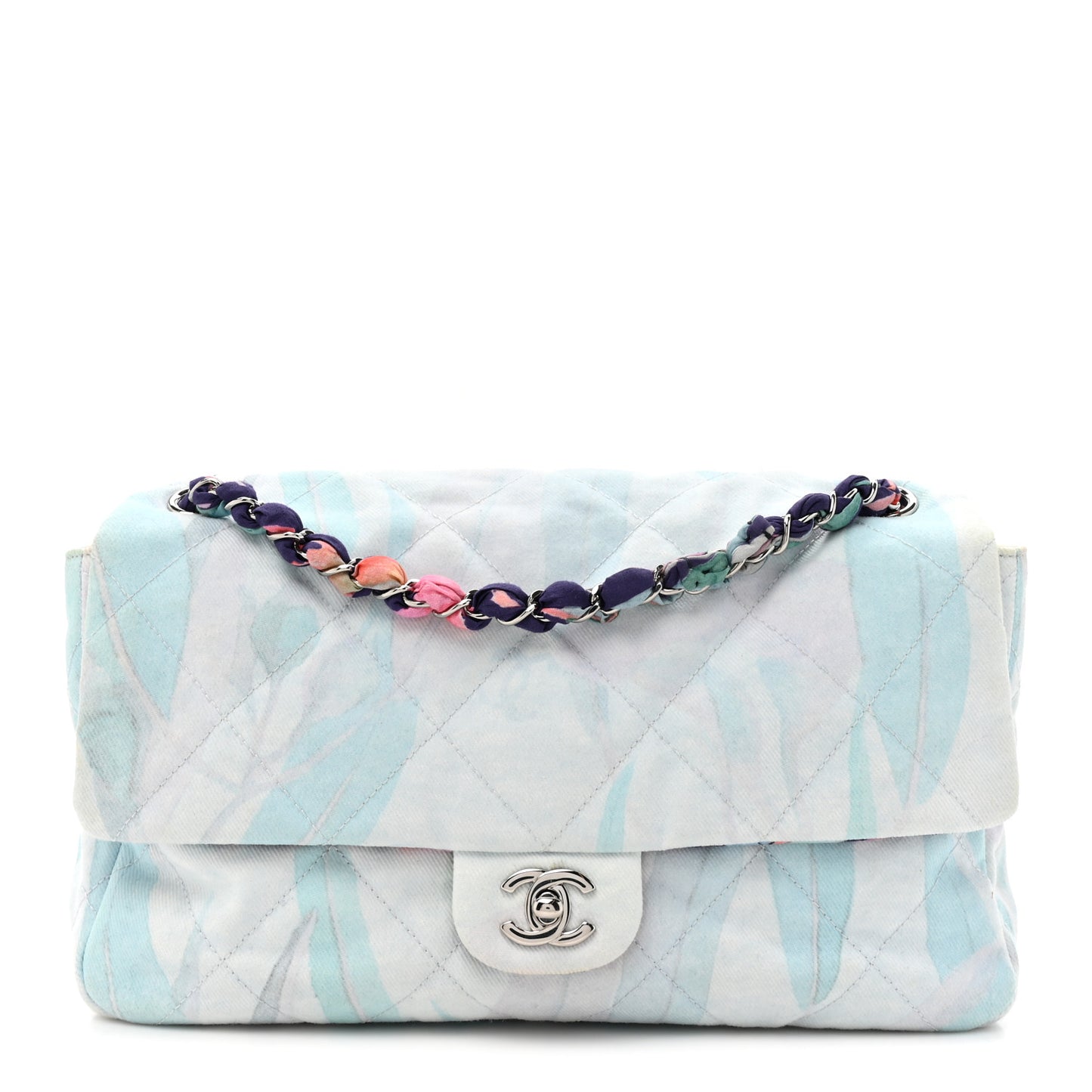 Canvas Quilted Jungle Jeans Flap White Multicolor
