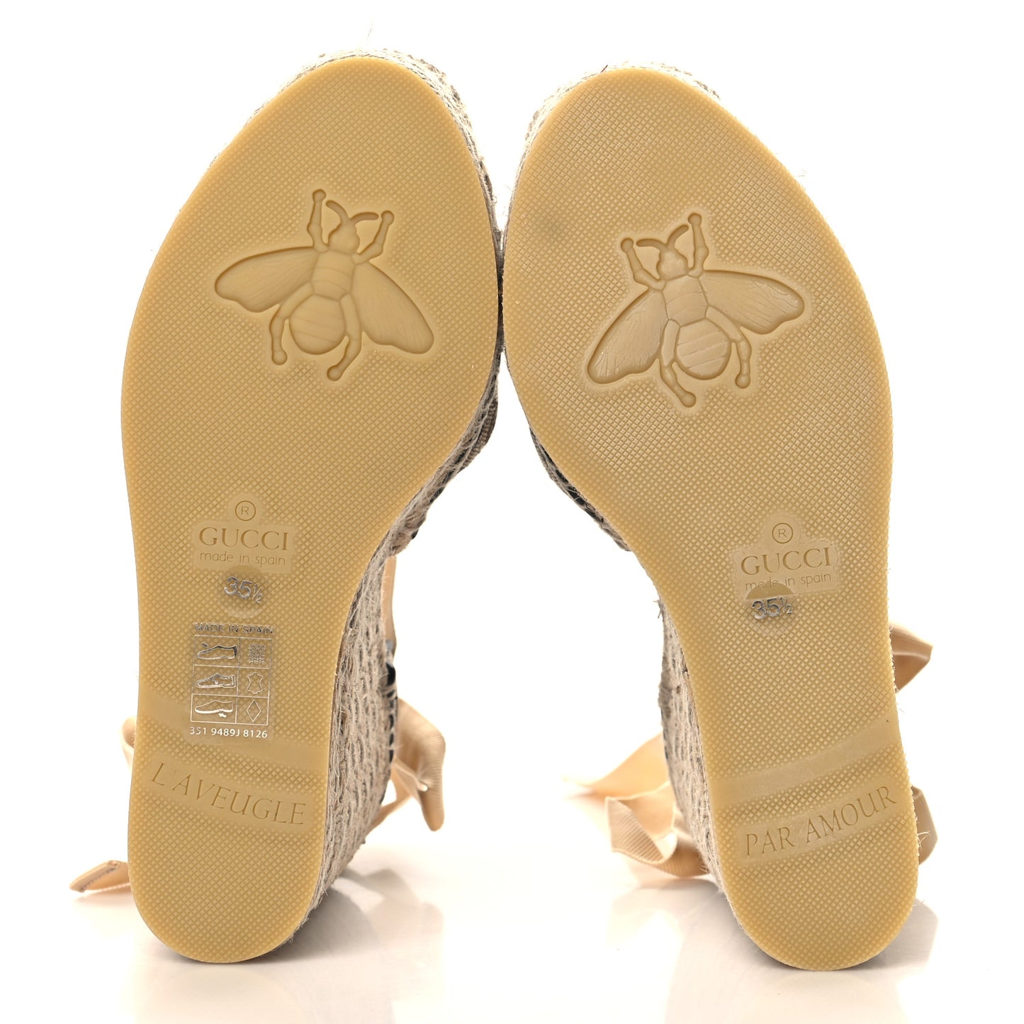 Monogram Matelasse GG Marmont Ankle Wrap Platform 35/120mm Espadrille Wedges 35.5  35.5 Beige Ebony Black Sand Storm