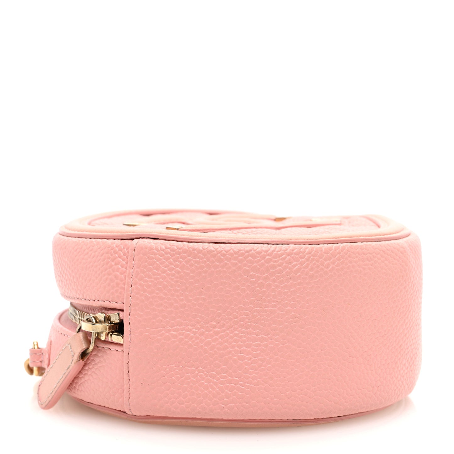 Caviar Quilted Round Filigree Crossbody Pink