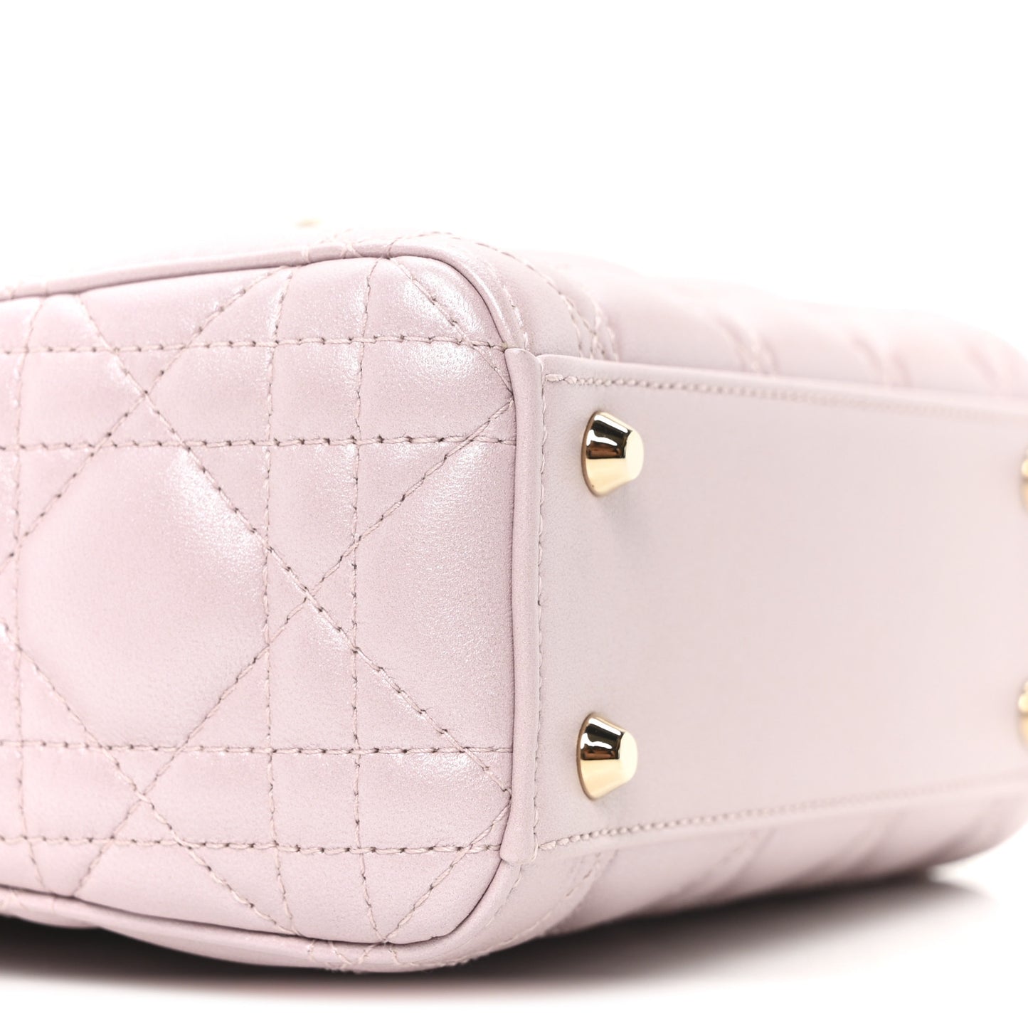 Metallic Lambskin Cannage Mini Lady Dior Lotus