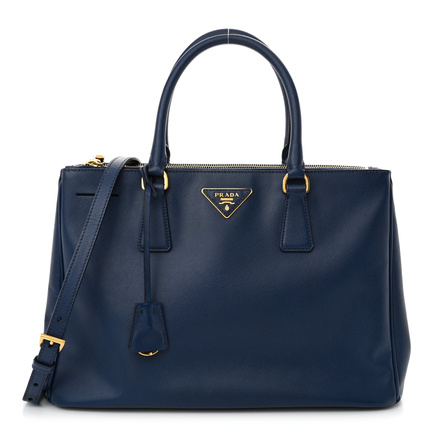 Saffiano Medium Galleria Double Zip Tote Bluette