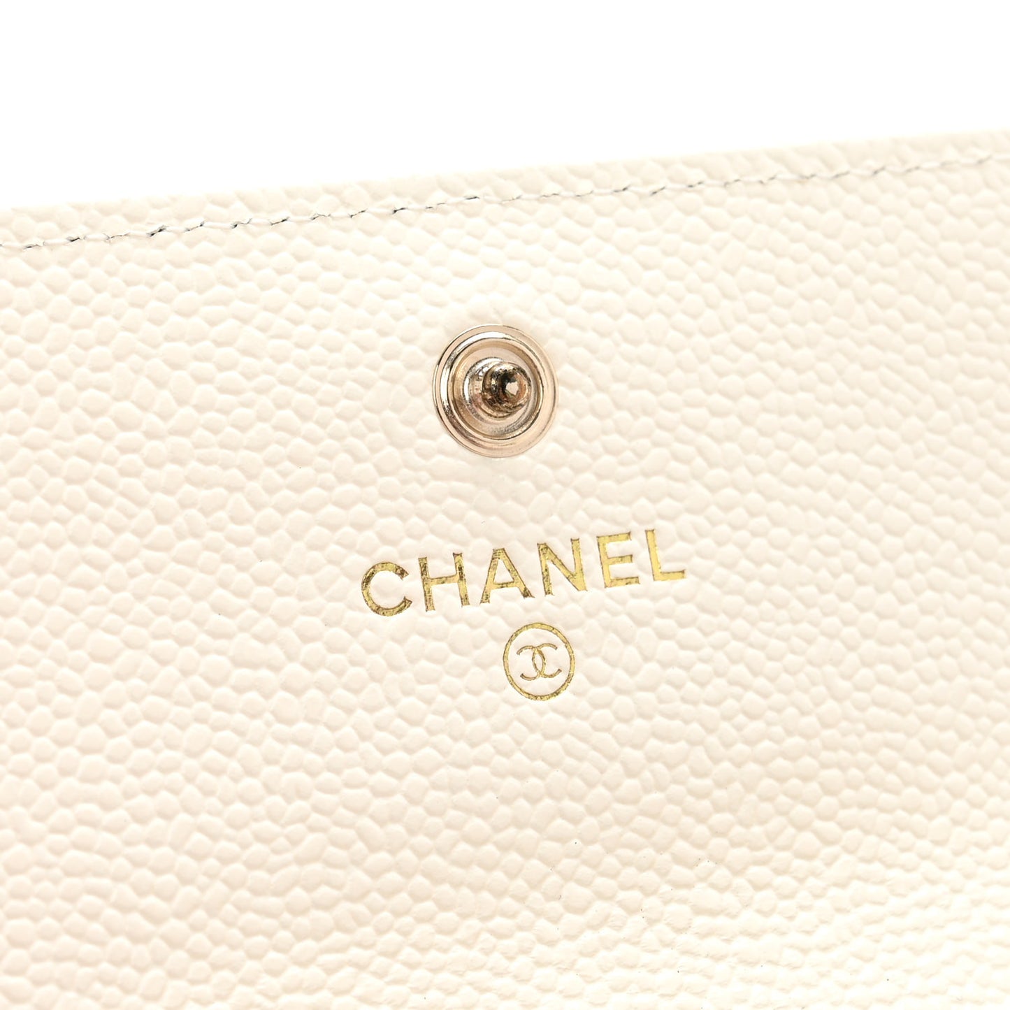 Caviar Quilted Multi Chain CC Flap Card Holder White