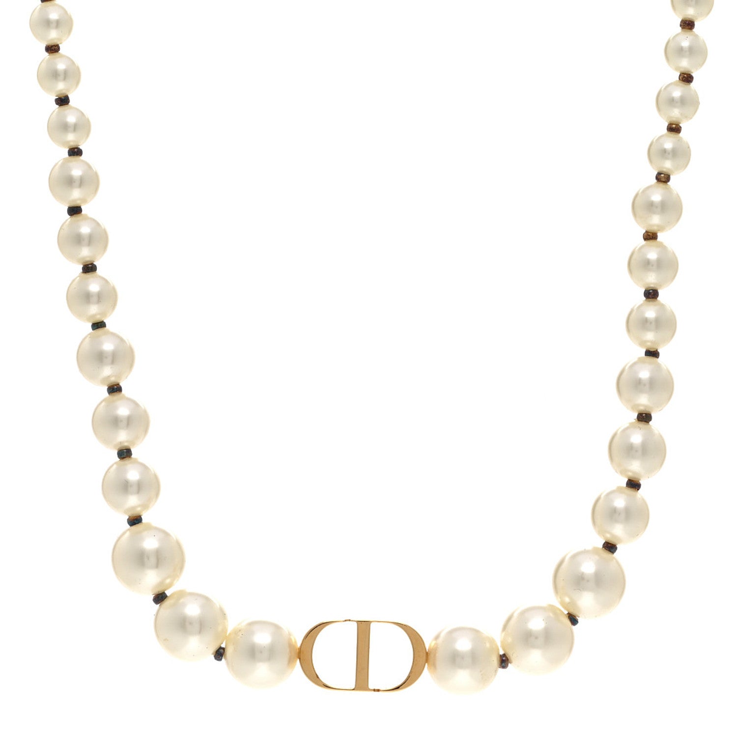 Christian Dior Pearl 30 Montaigne Choker Necklace Gold 1496159