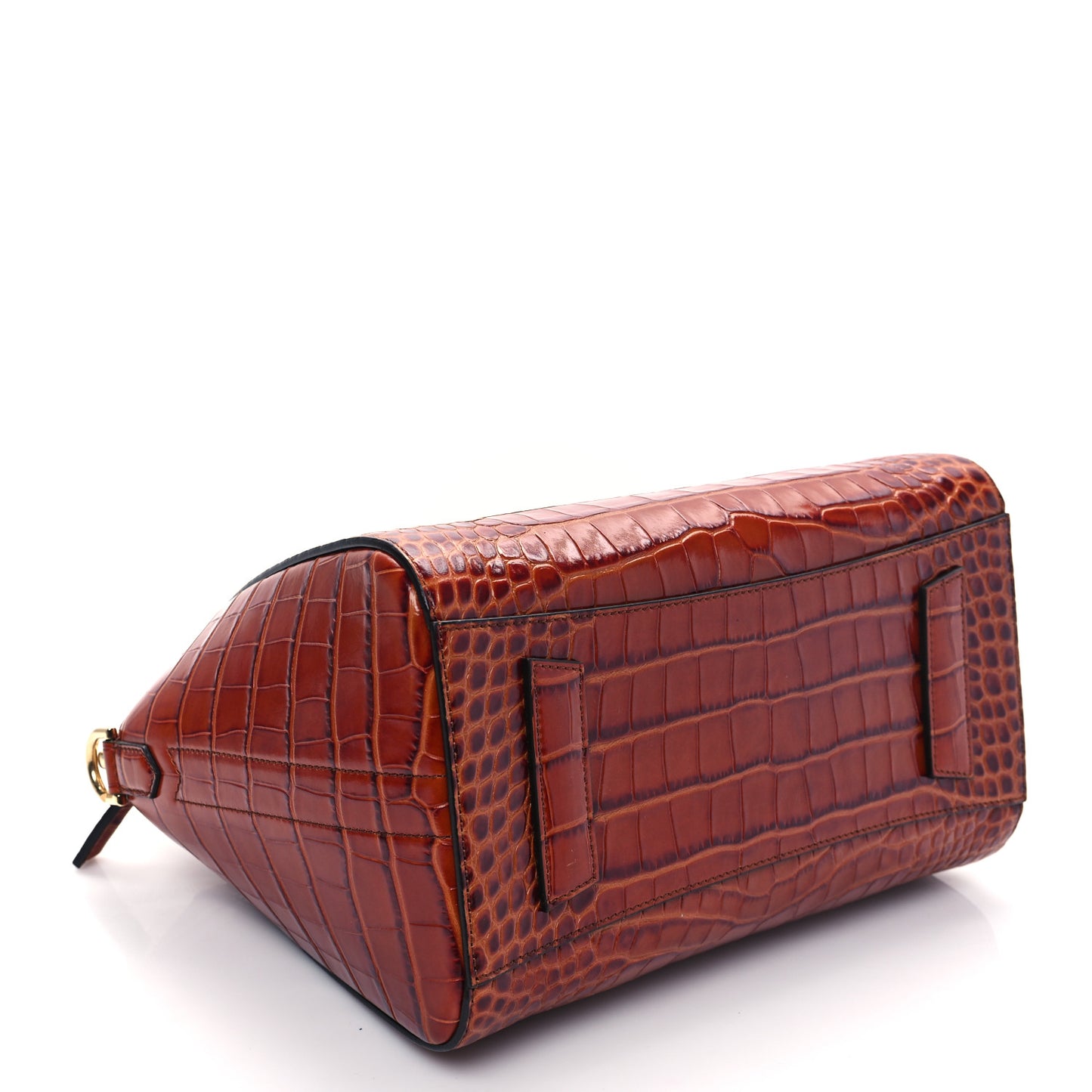 Calfskin Crocodile Embossed Small Antigona Cognac