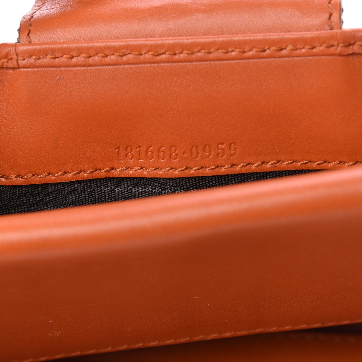Monogram Calfskin Ladies Web Long Wallet Beige Ebony Orange
