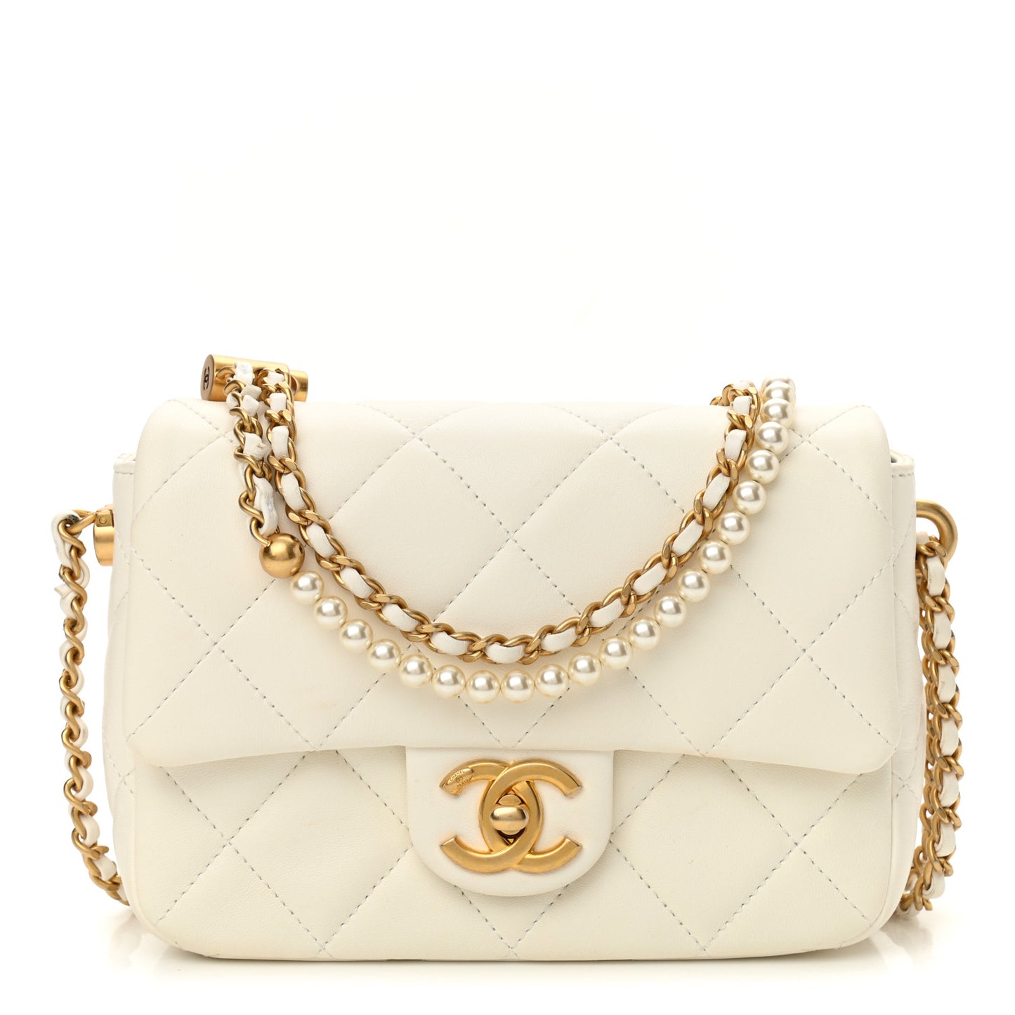 Lambskin Quilted Mini My Perfect Flap White