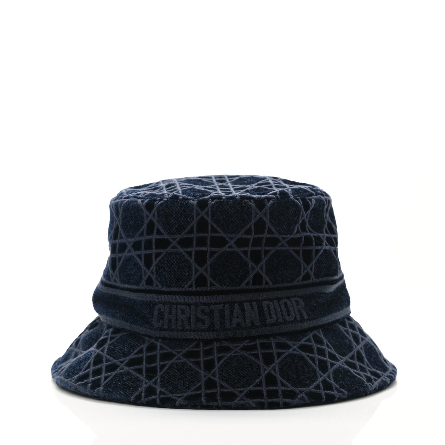 Velvet Cannage Bucket Hat 58 Blue