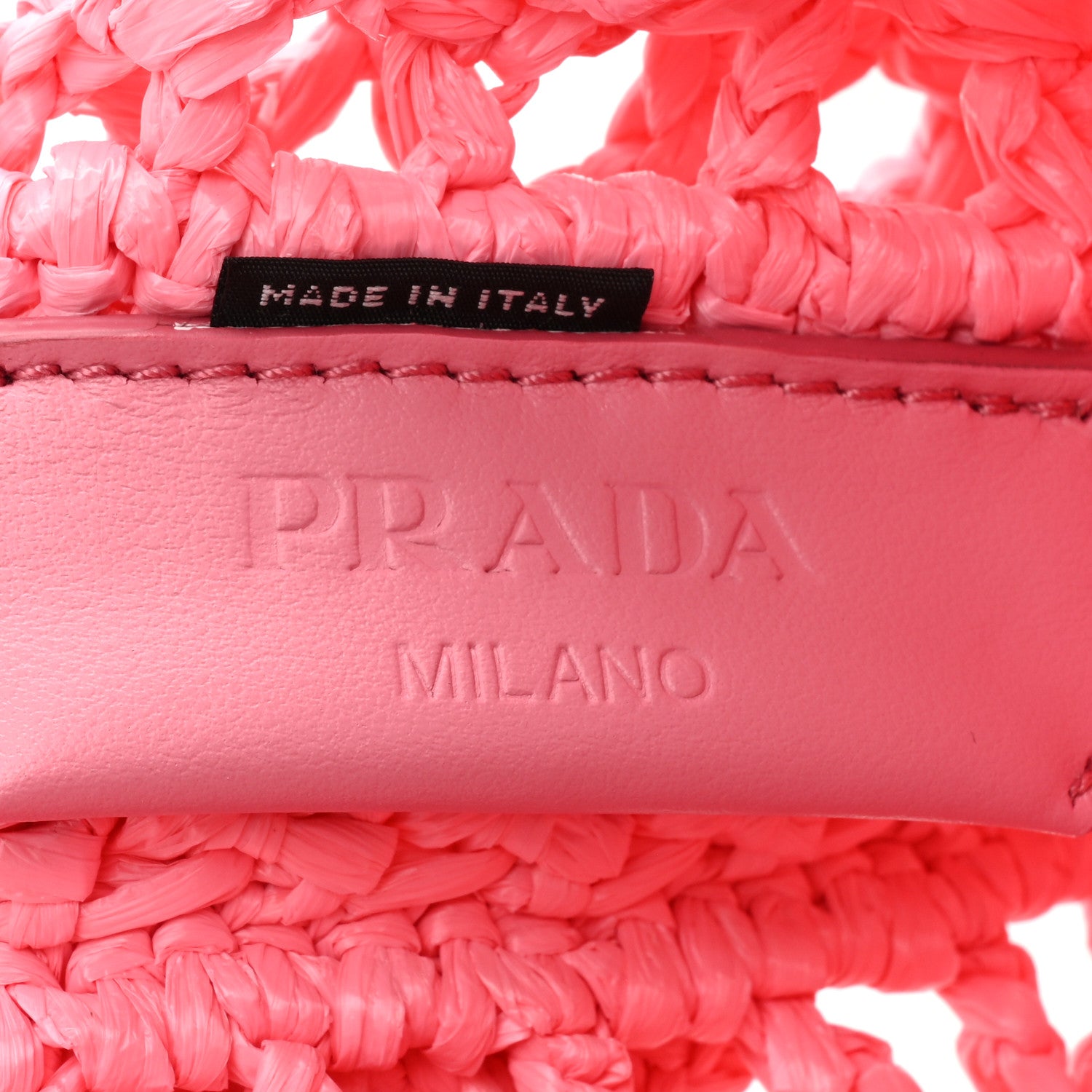 Prada Yarn Raffia Effect Crochet Logo Embroidered Tote Bag Petalo 6 of 8