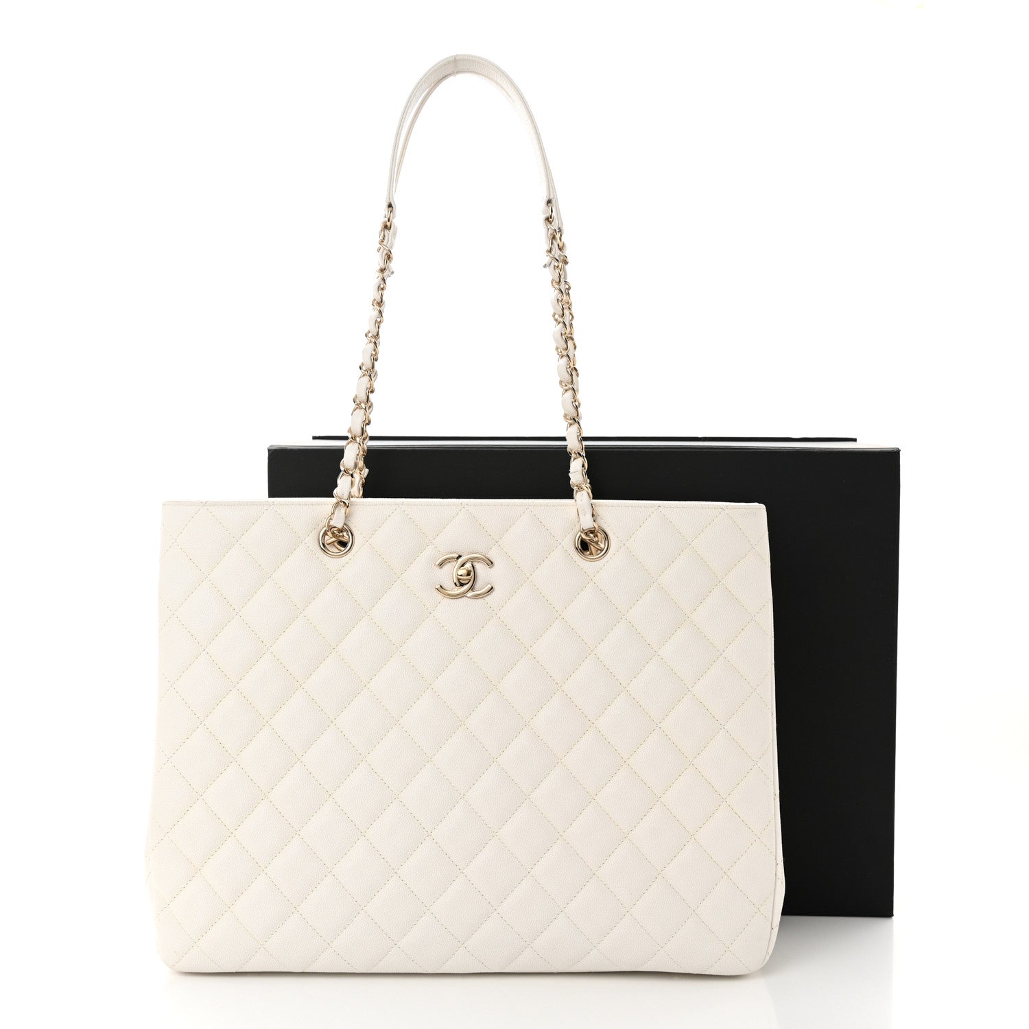 Chanel Caviar Quilted Large Classic Shopping Tote White 12 of 12