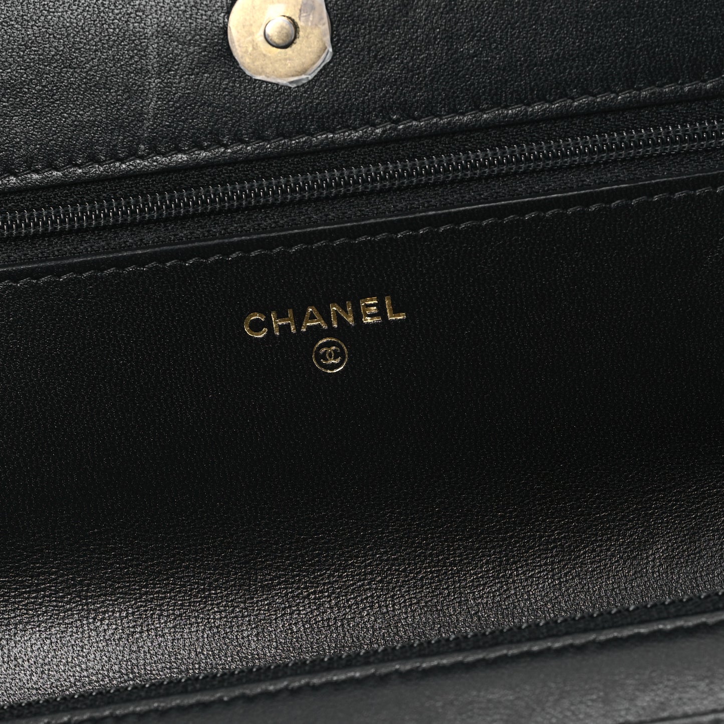 Lambskin Quilted Chanel 19 Wallet On Chain WOC Black