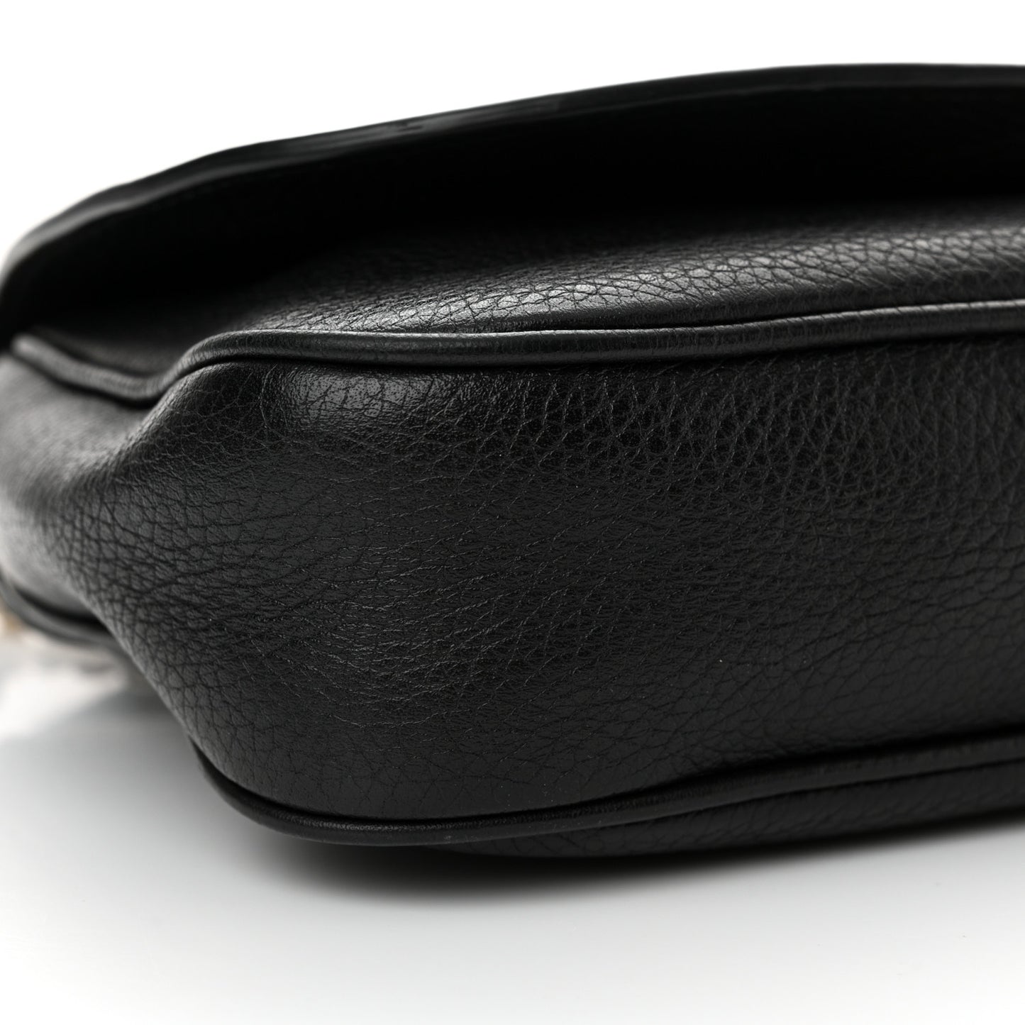 Pebbled Calfskin Medium Soho Flap Crossbody Black