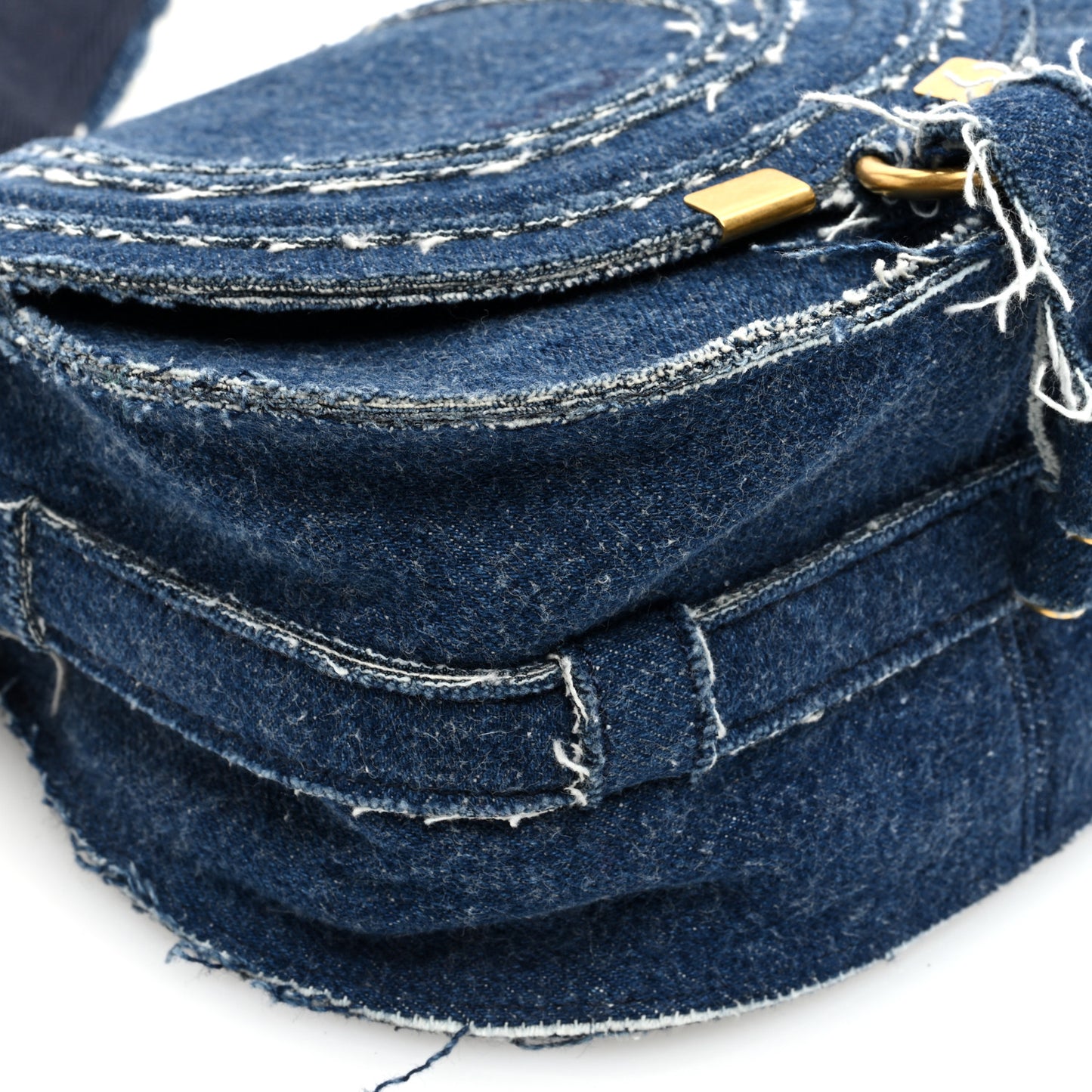 Denim Small Marcie Saddle Bag Blue