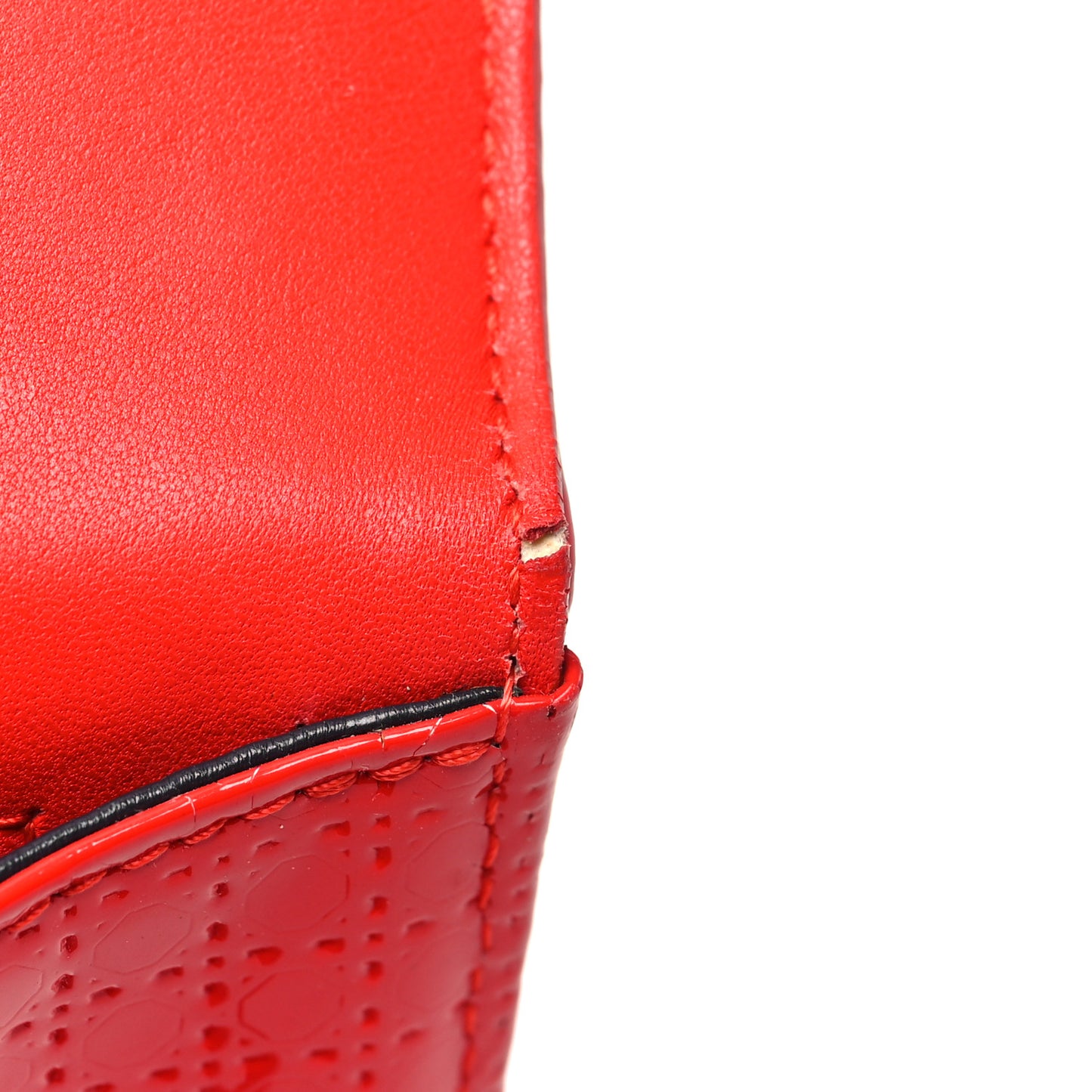 Patent Micro-Cannage Medium Diorama Flap Bag Red