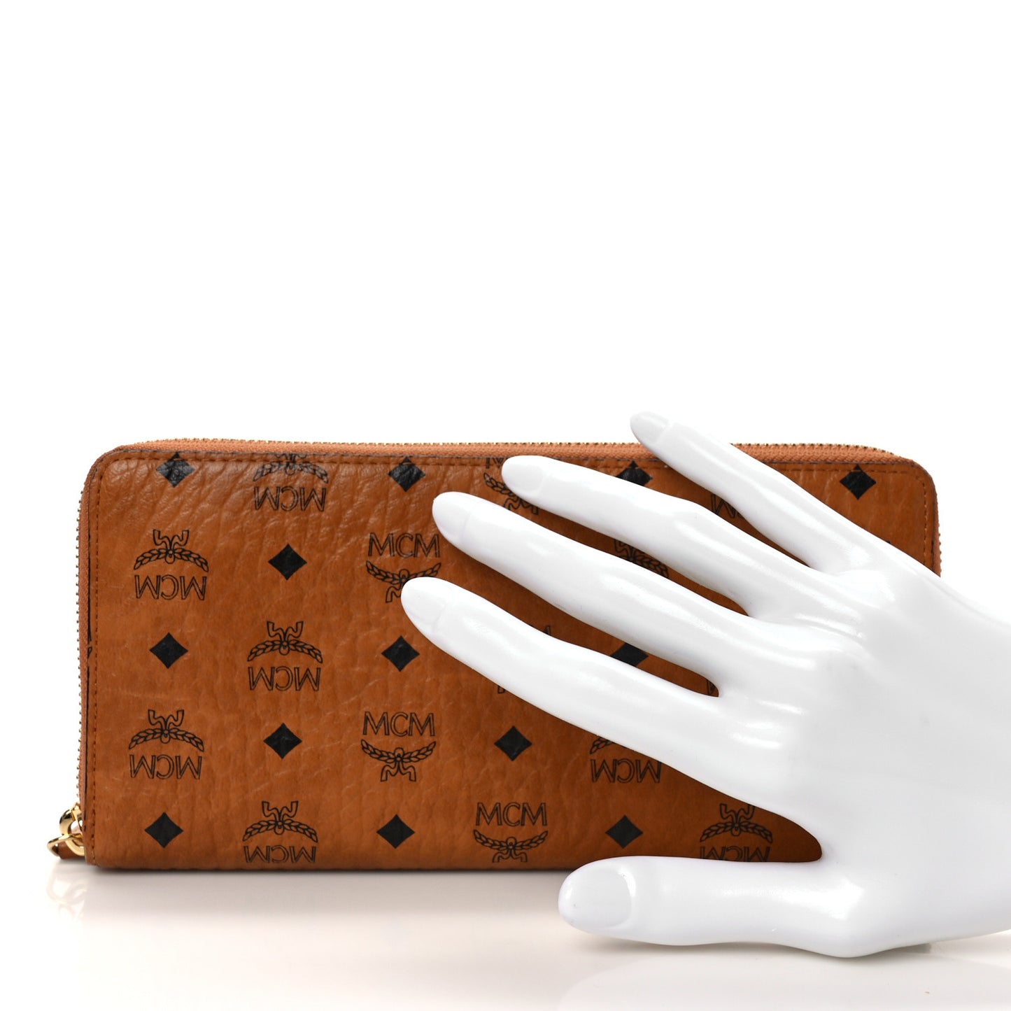 Visetos Large Zip Around Wallet Cognac