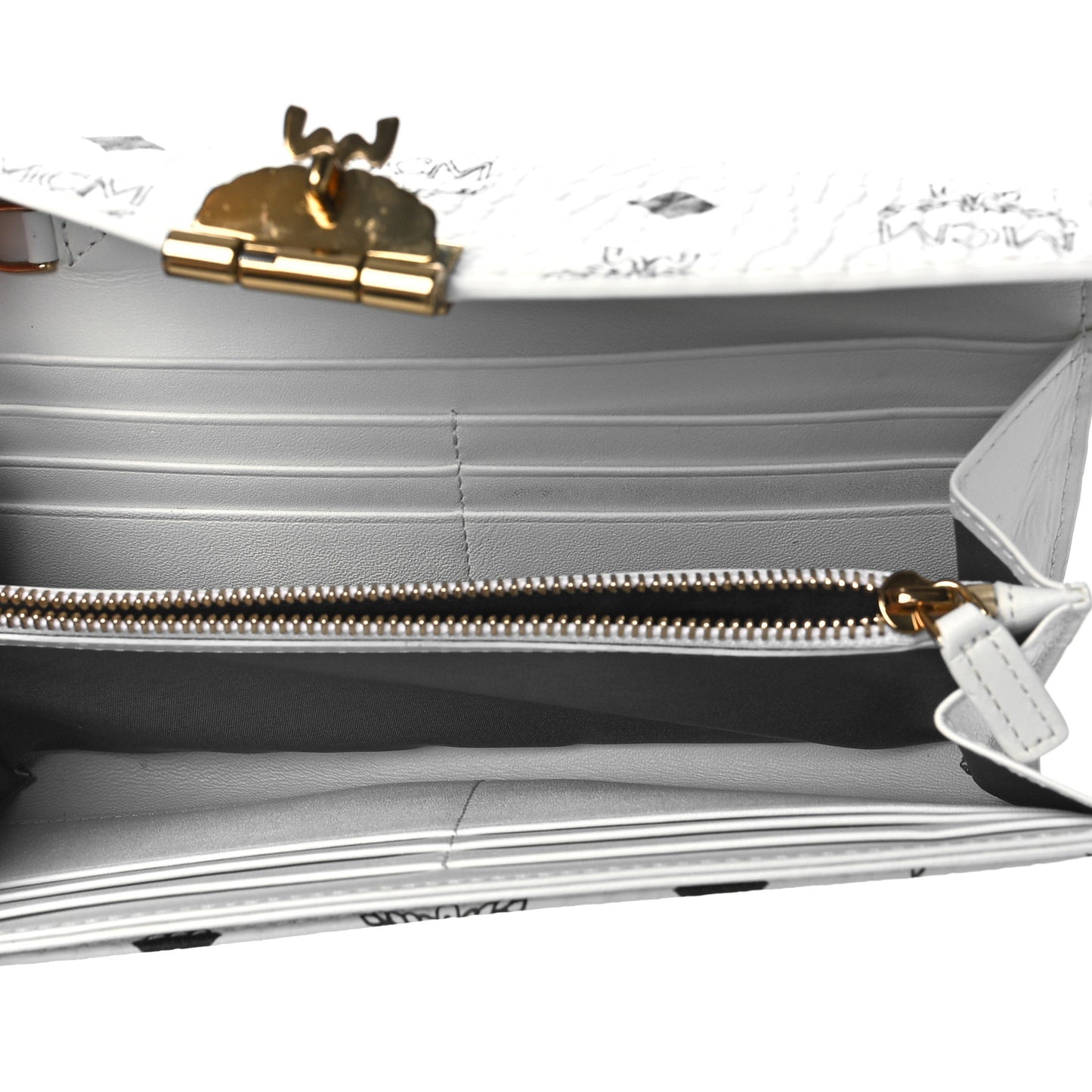 Visetos Large Patricia Wallet On Chain White