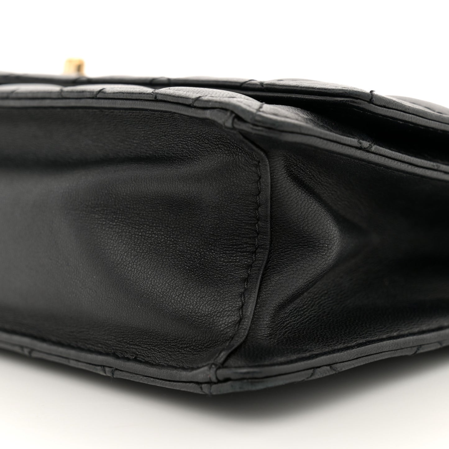 Lambskin Quilted Fantasy Pearl Flap Black