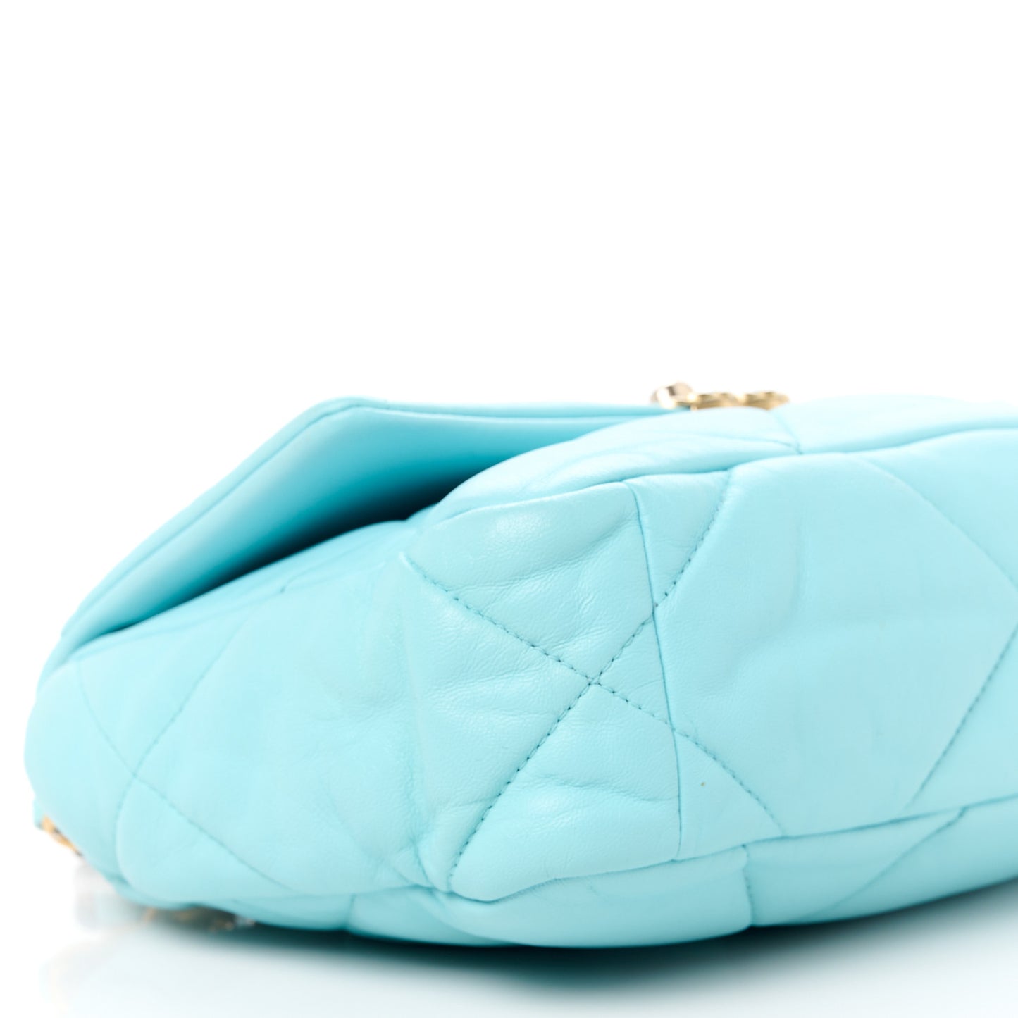 Lambskin Quilted Medium Chanel 19 Flap Light Blue