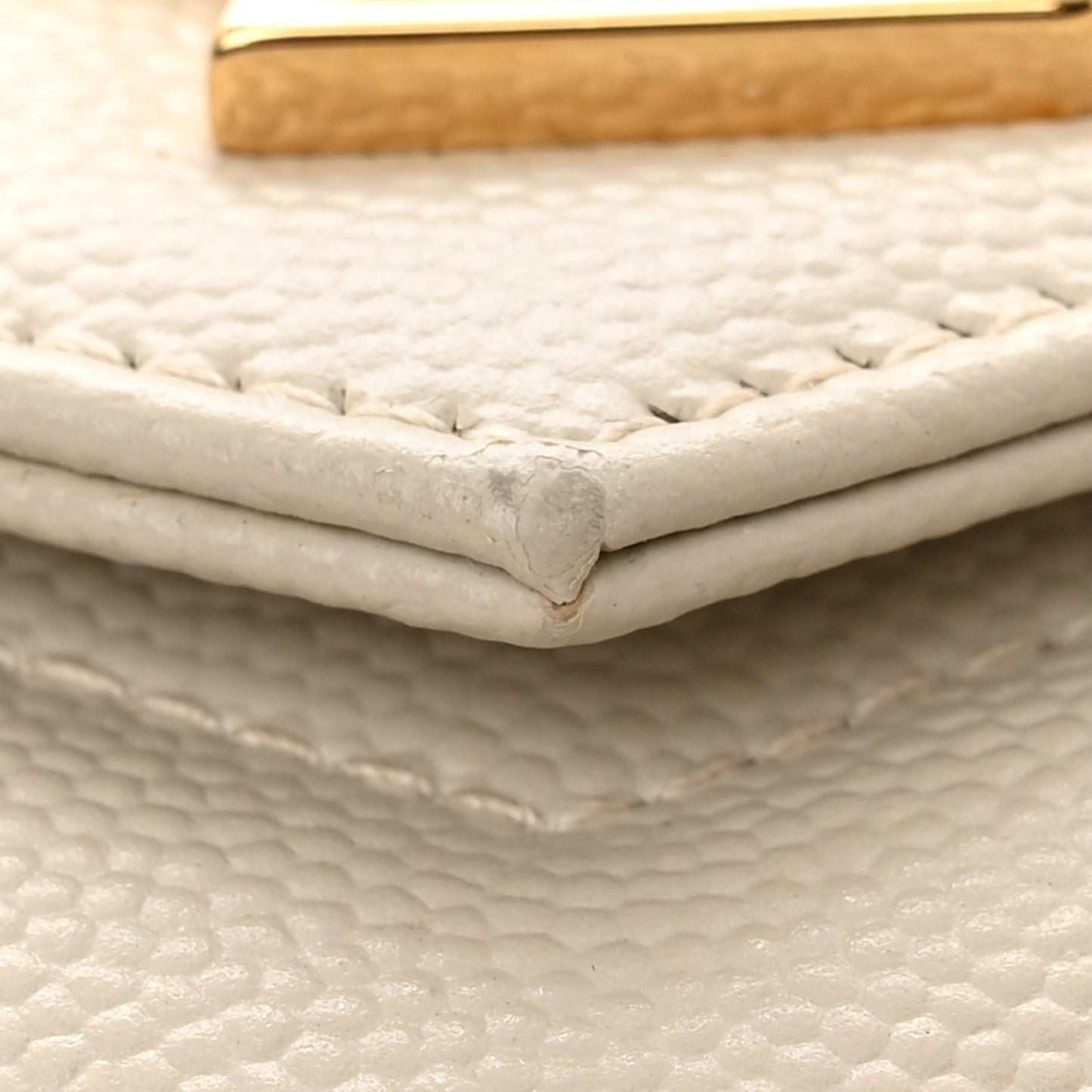 Grain De Poudre Matelasse Chevron Monogram Chain Wallet Crema Soft